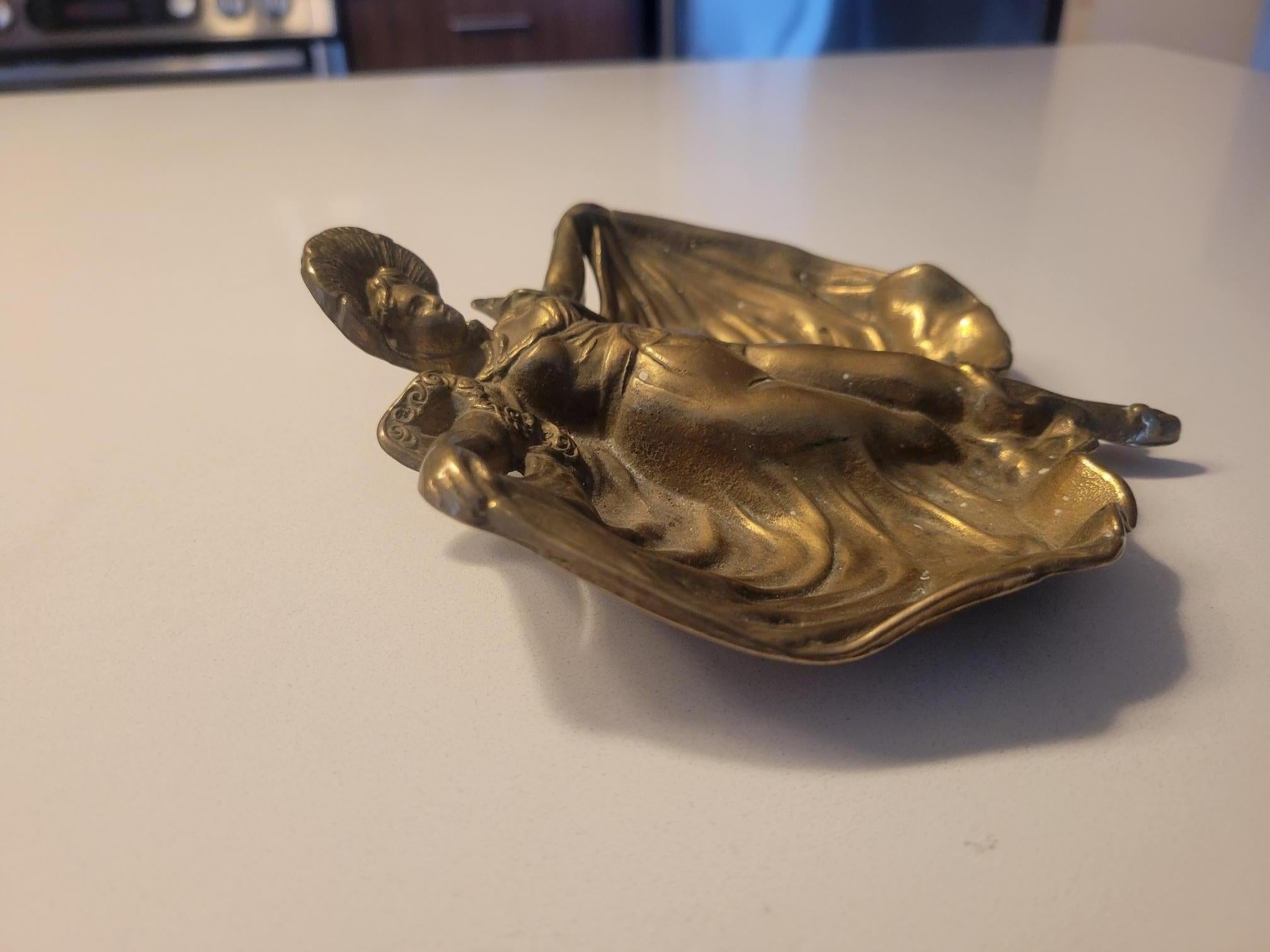 Mid-20th Century French Art Deco Brass Ashtray For Sale