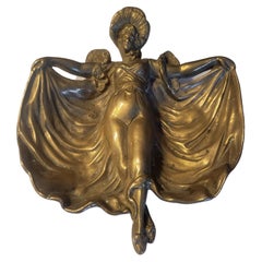 French Art Deco Brass Ashtray