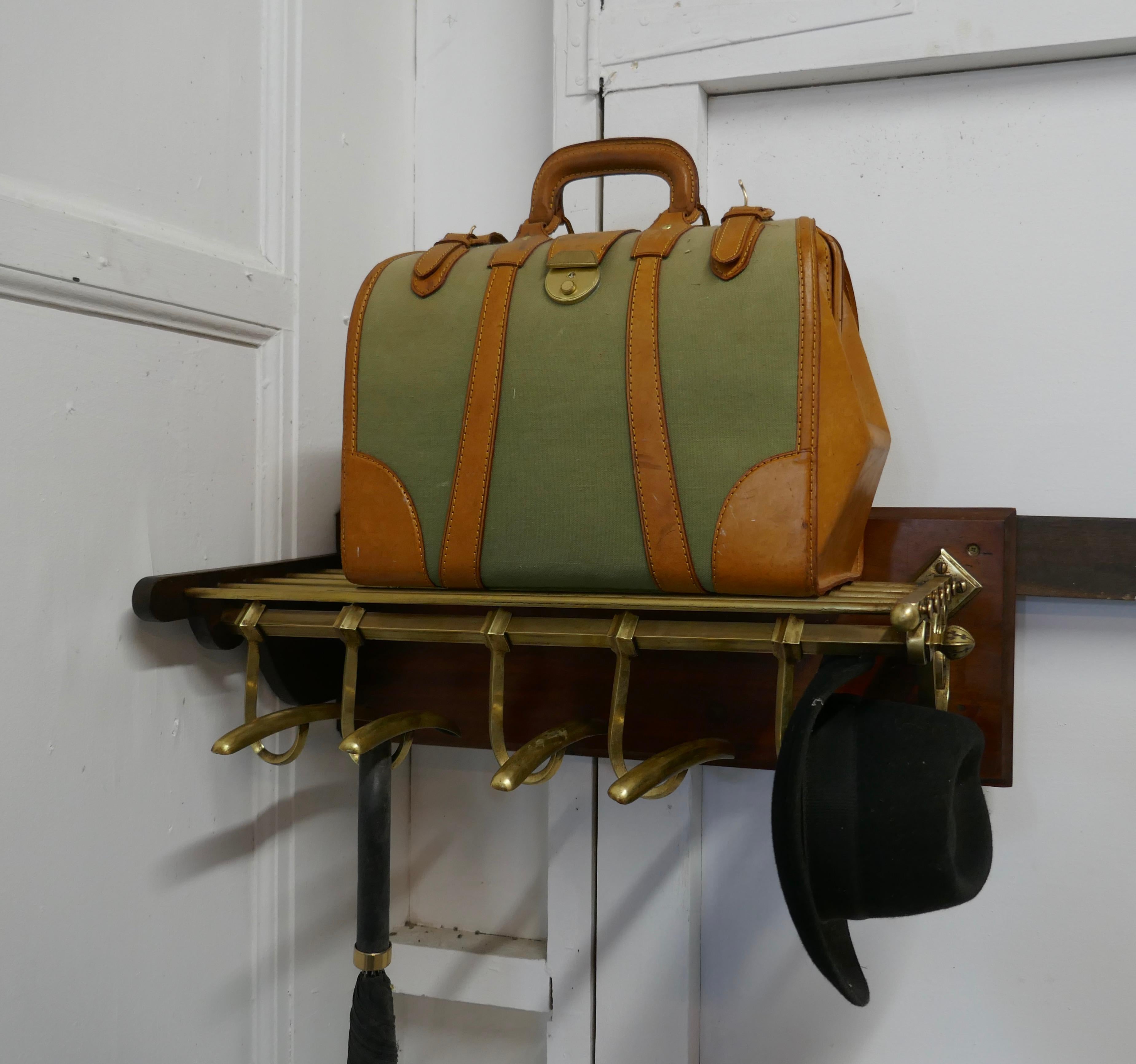 20th Century French Art Deco Brass Hat and Coat Rack, Pullman Railway Train Style