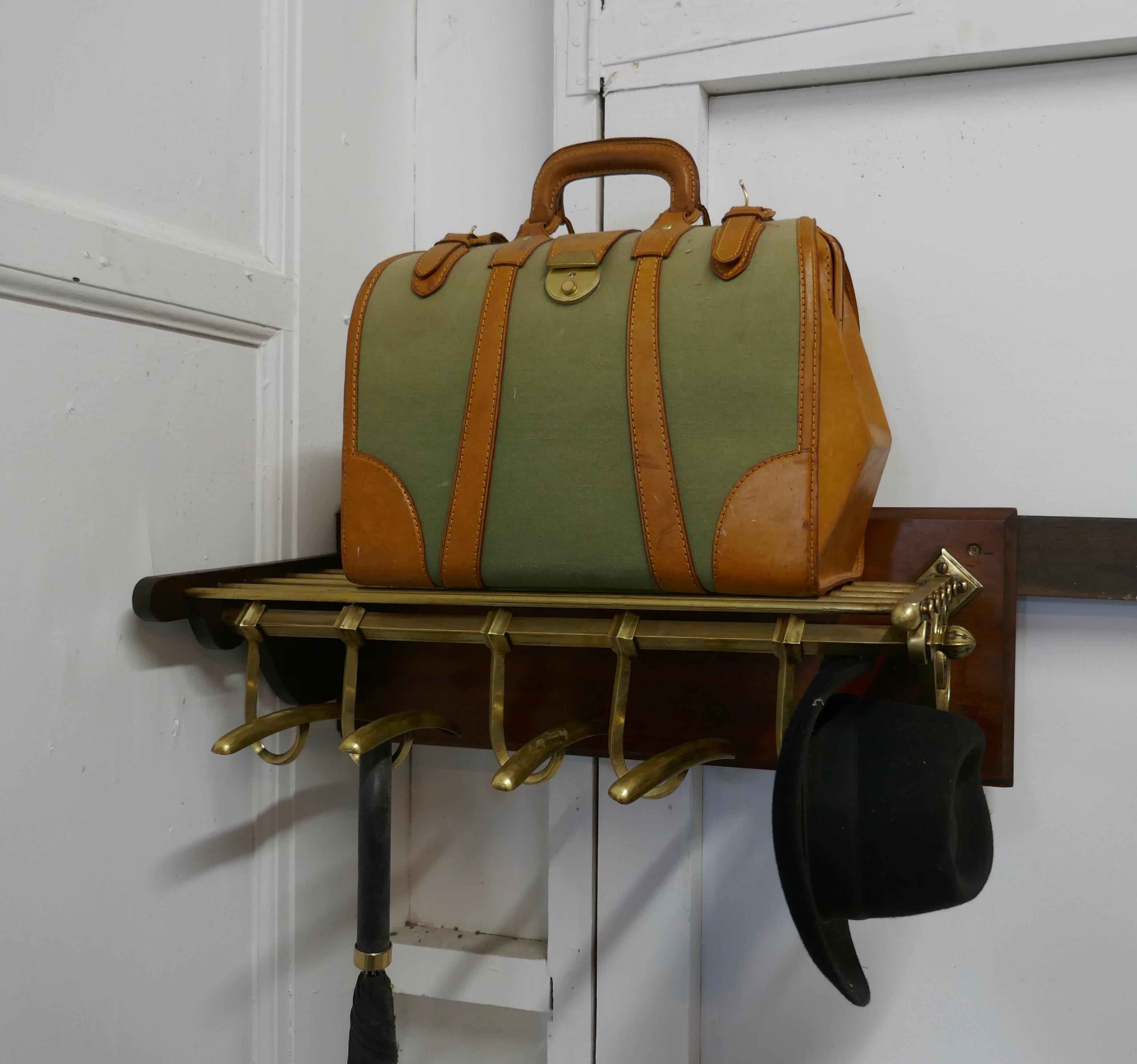 French Art Deco Brass Hat and Coat Rack, Pullman Railway Train Style at