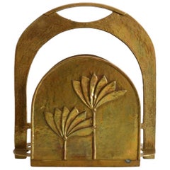 French Art Deco Brass Magazine Holder