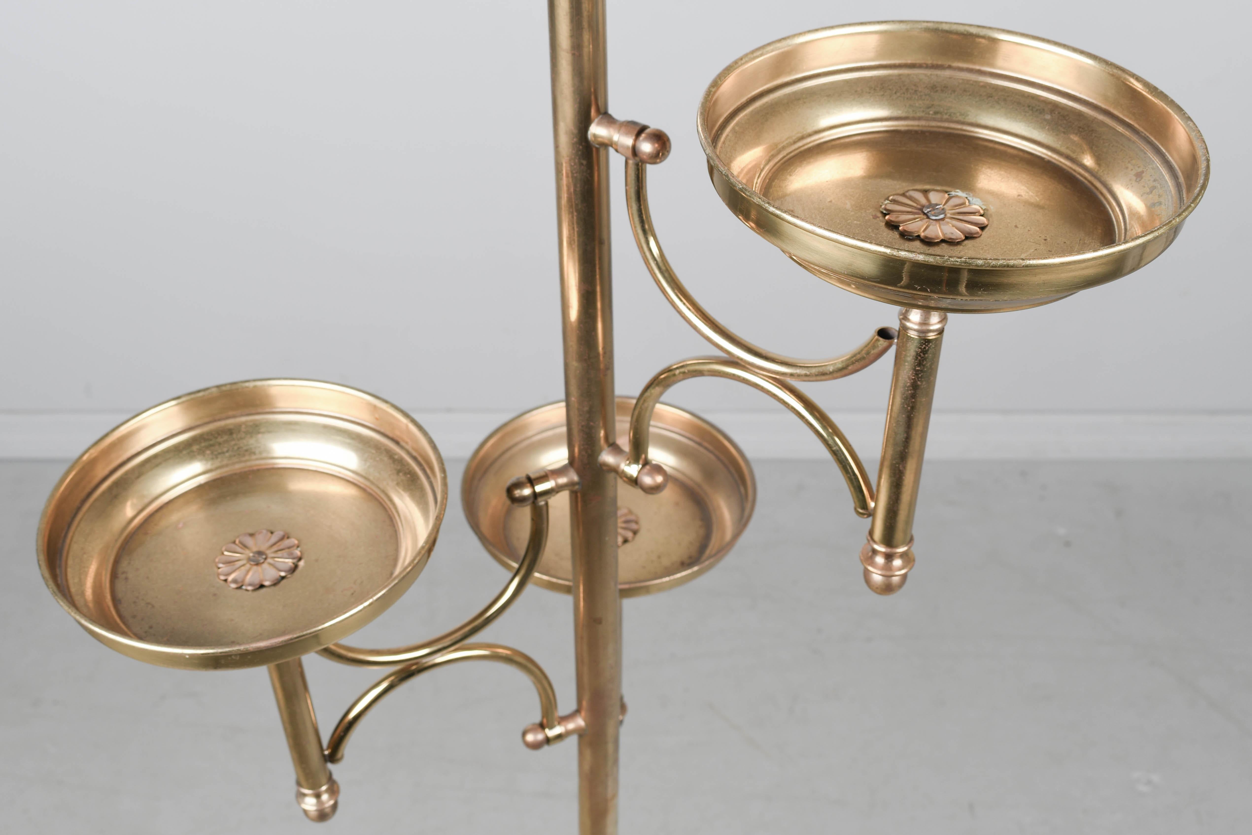 French Art Deco Brass Plant Stand 6