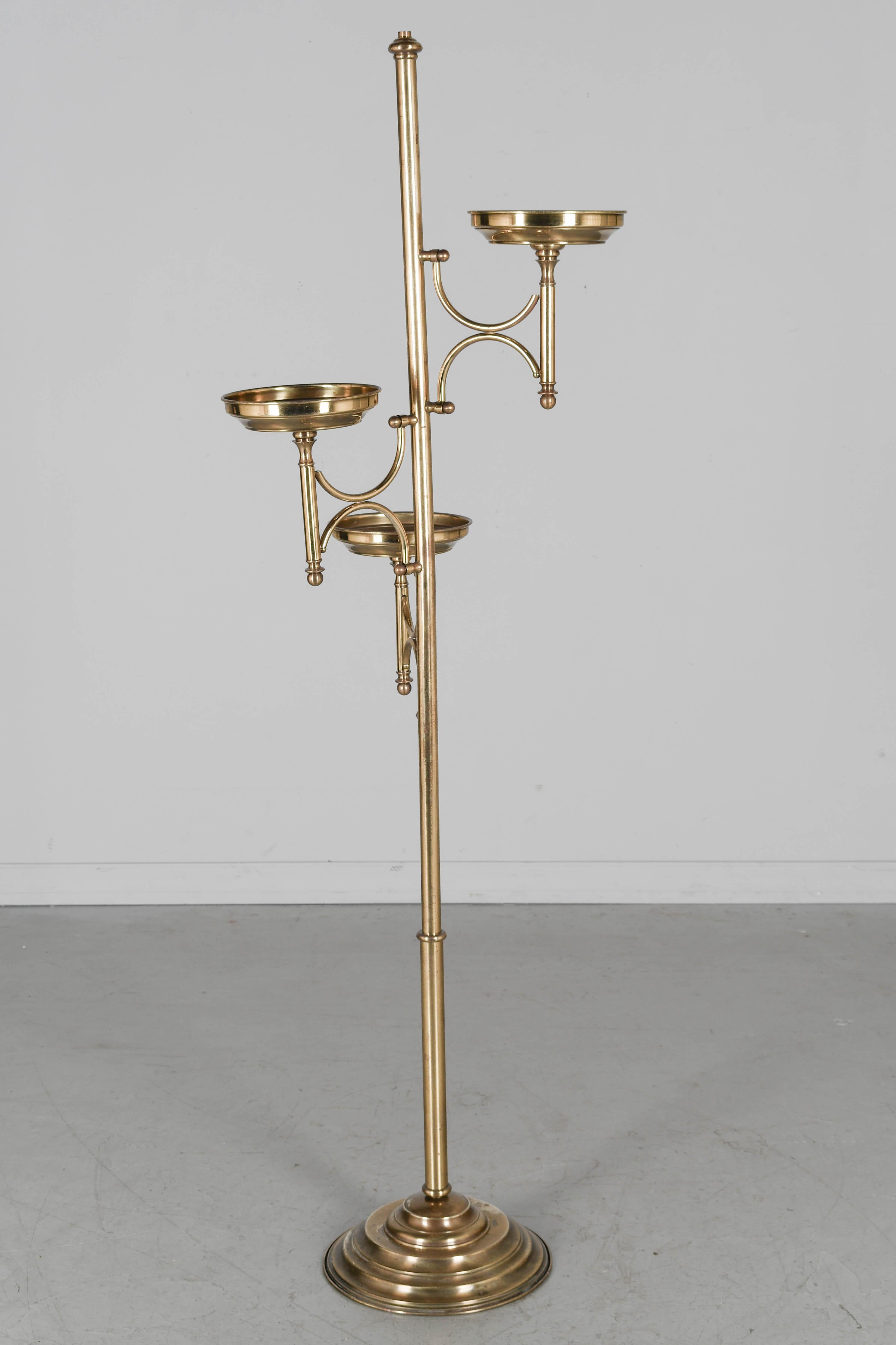 20th Century French Art Deco Brass Plant Stand