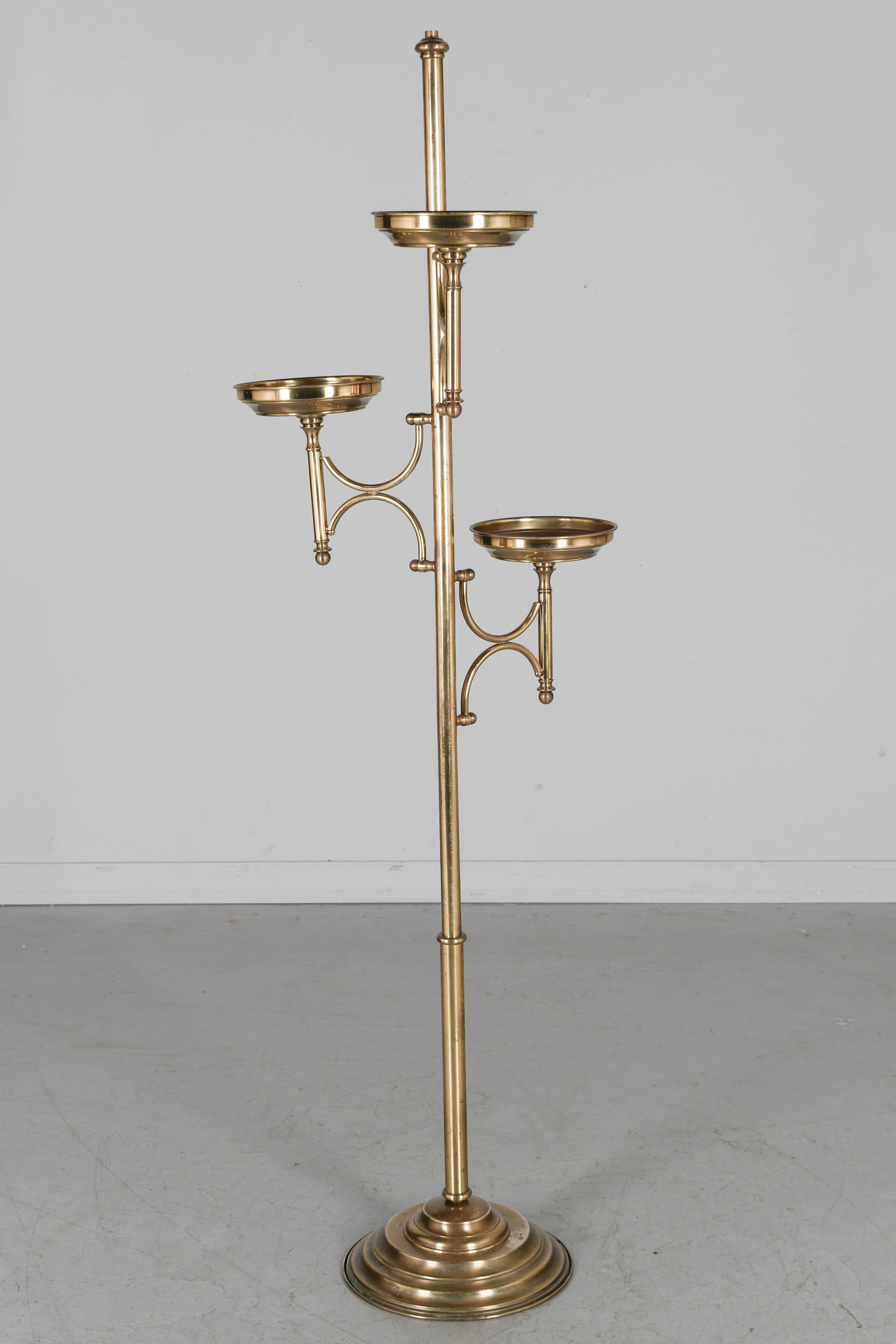 French Art Deco Brass Plant Stand 1