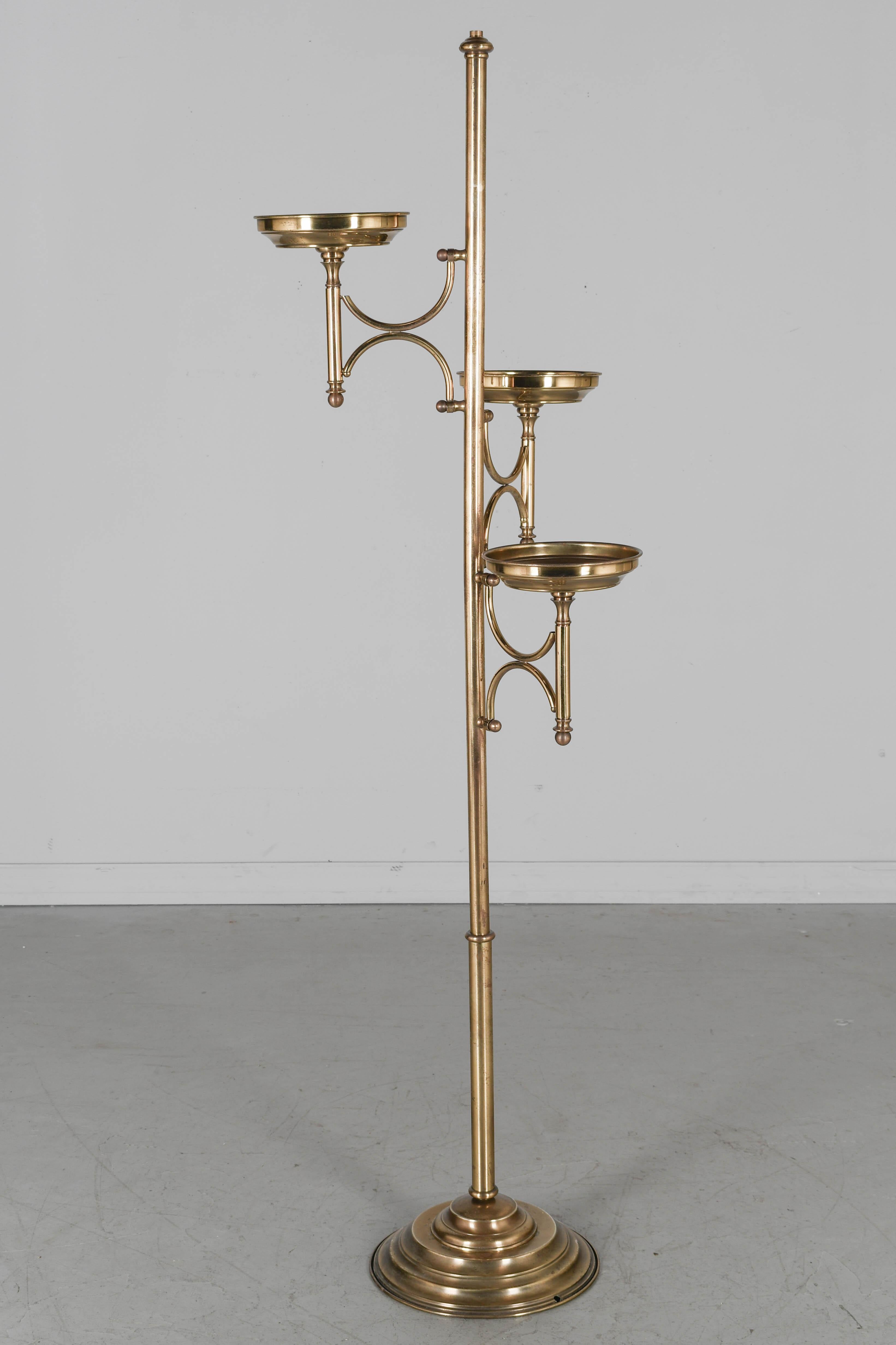French Art Deco Brass Plant Stand 2