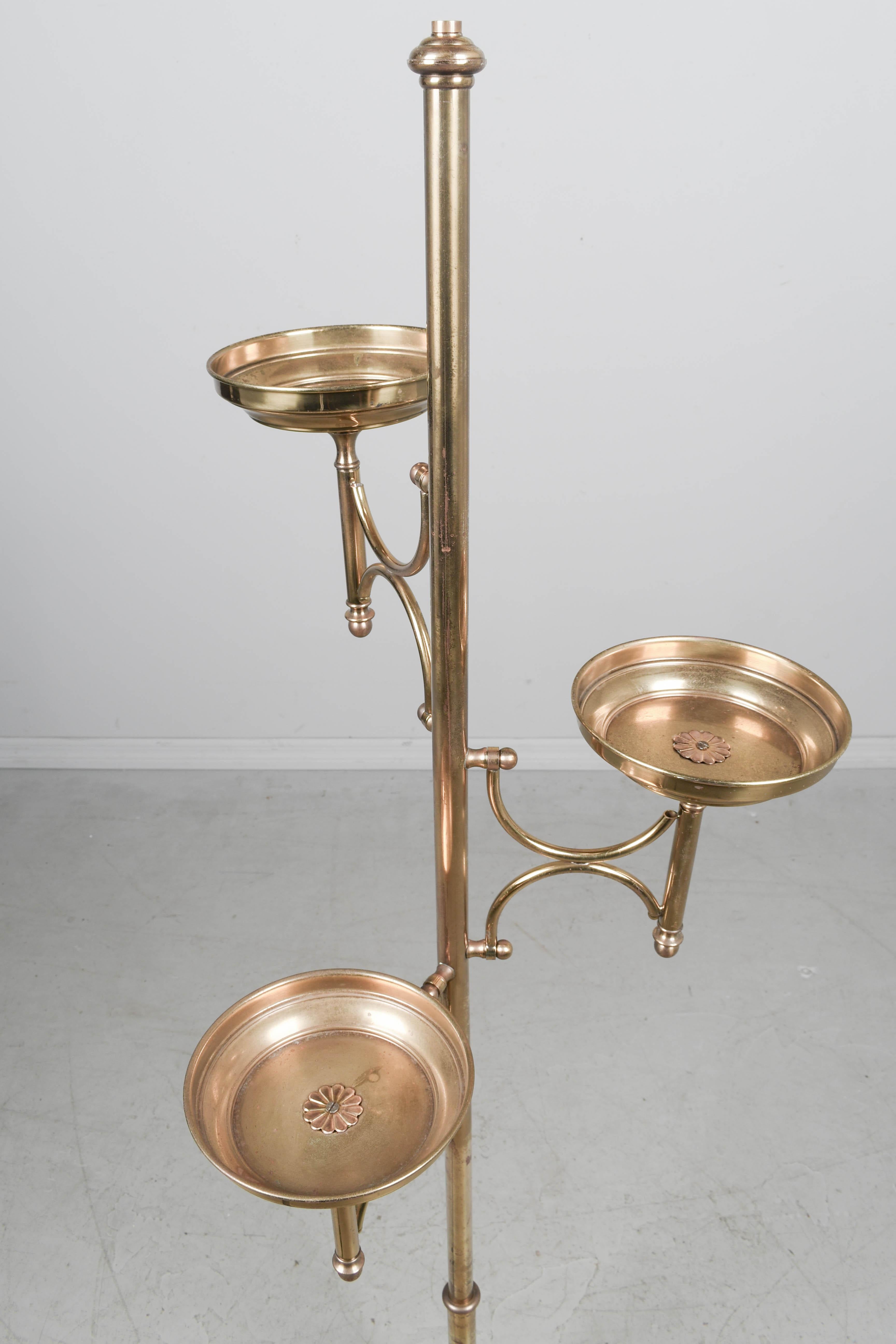 French Art Deco Brass Plant Stand 3
