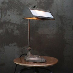 French Art Deco Brass Table Desk Light Banker Lamp
