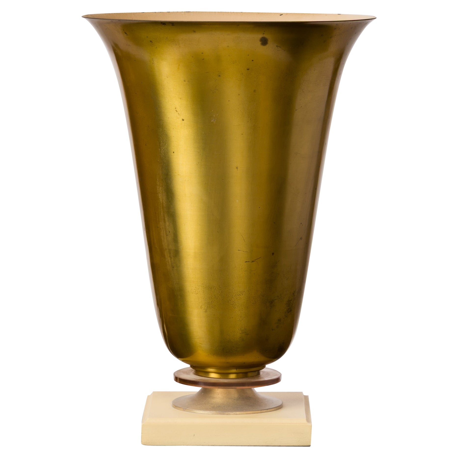 Lampada da tavolo a ribalta in ottone Art Deco francese, anni '30