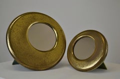 Französische Art-Deco-Spiegel aus Messing, Paar in zwei Größen, 1930er Jahre Design