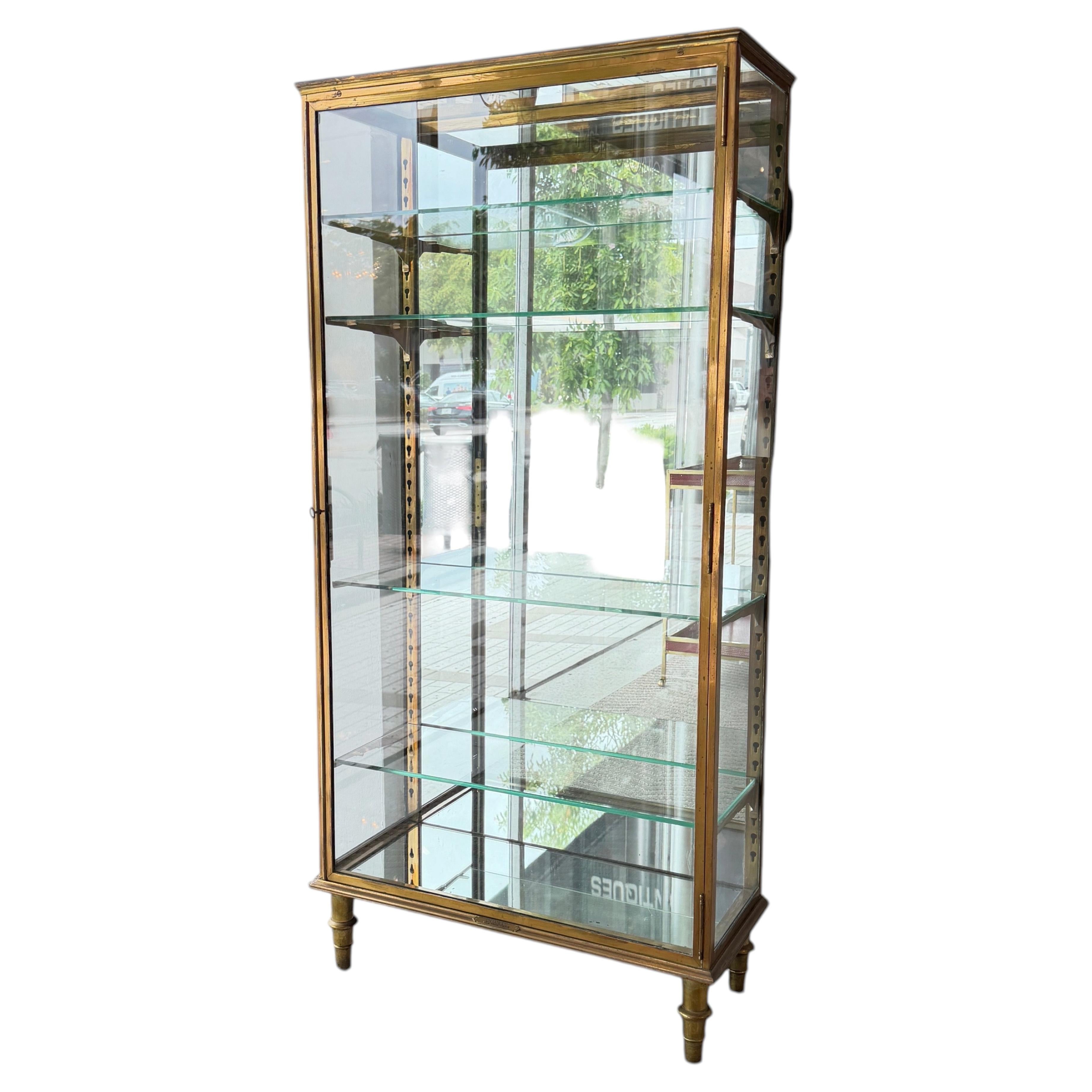 French Art Deco Brass Vitrine by Demaison of Paris