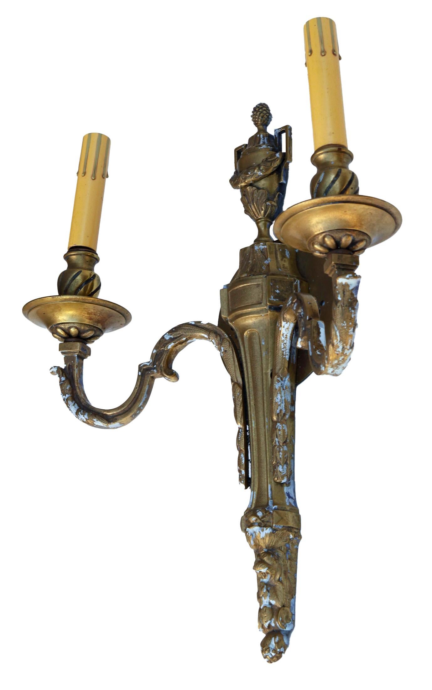 Francese Applique francese in ottone Art&Deco in vendita