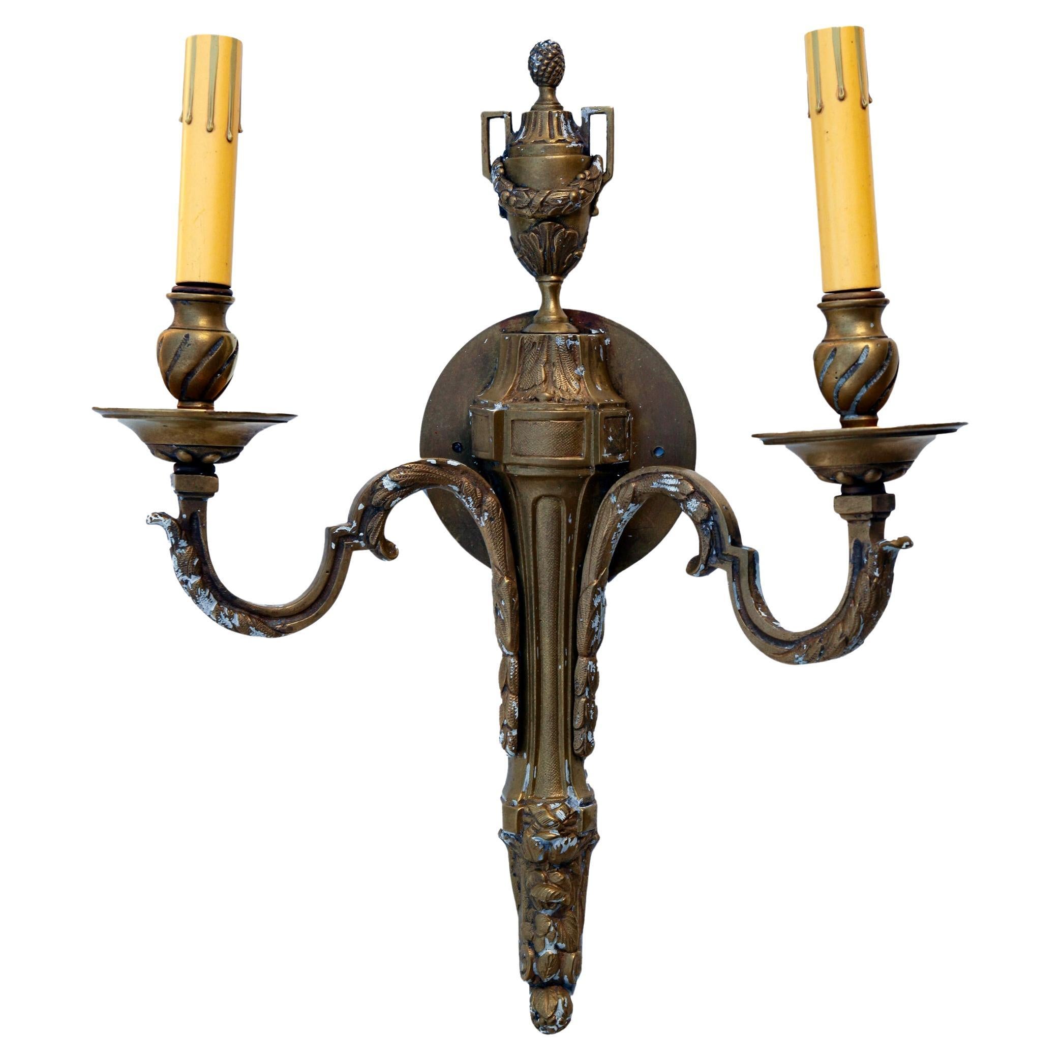 Applique francese in ottone Art&Deco in vendita