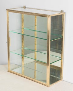 French Art Deco Brass Wall Vitrine