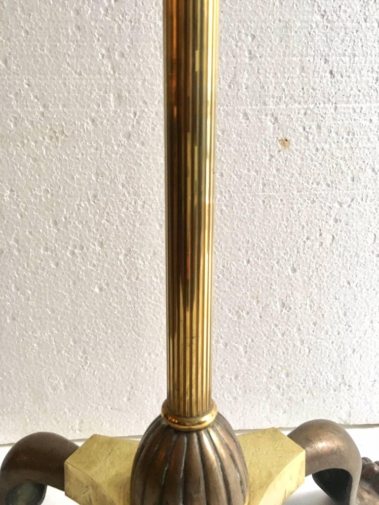 Art Deco French Tripode Bronze and Brass Floor Lamp For Sale at 1stDibs ...