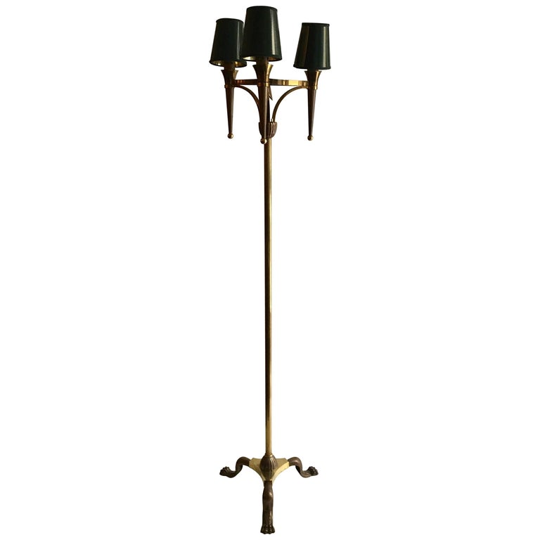 Art Deco French Tripode Bronze and Brass Floor Lamp For Sale at 1stDibs ...