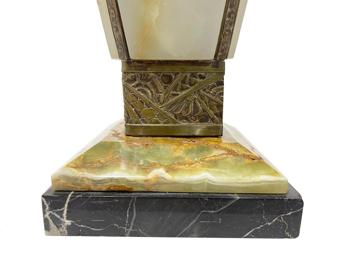 French Art Deco bronze and Onyx mantelpieces, ca. 1920 For Sale 2