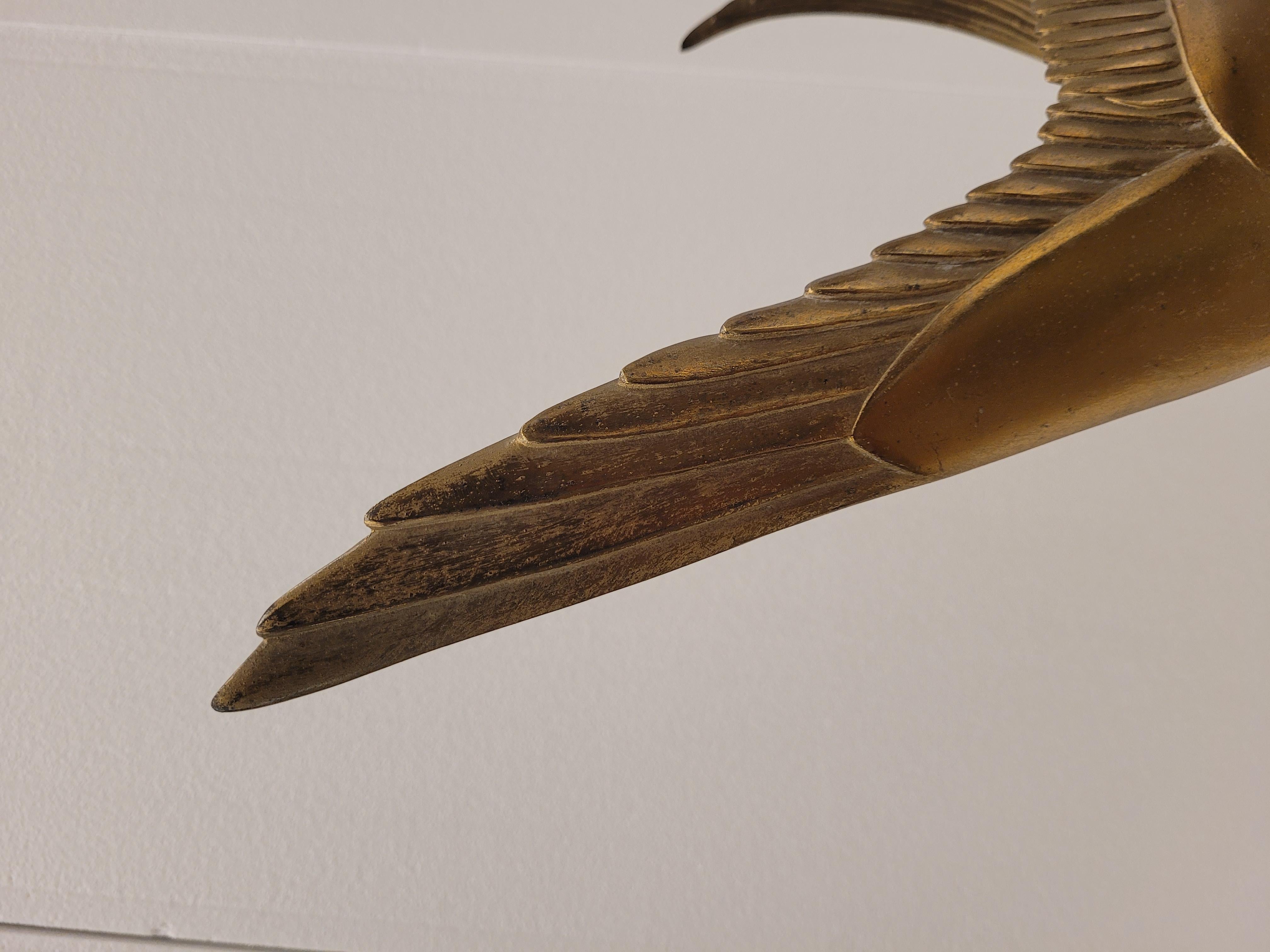 Art Déco Français Bronze marbre noir SEAGUL EN VOL par Irénée Rochard 8