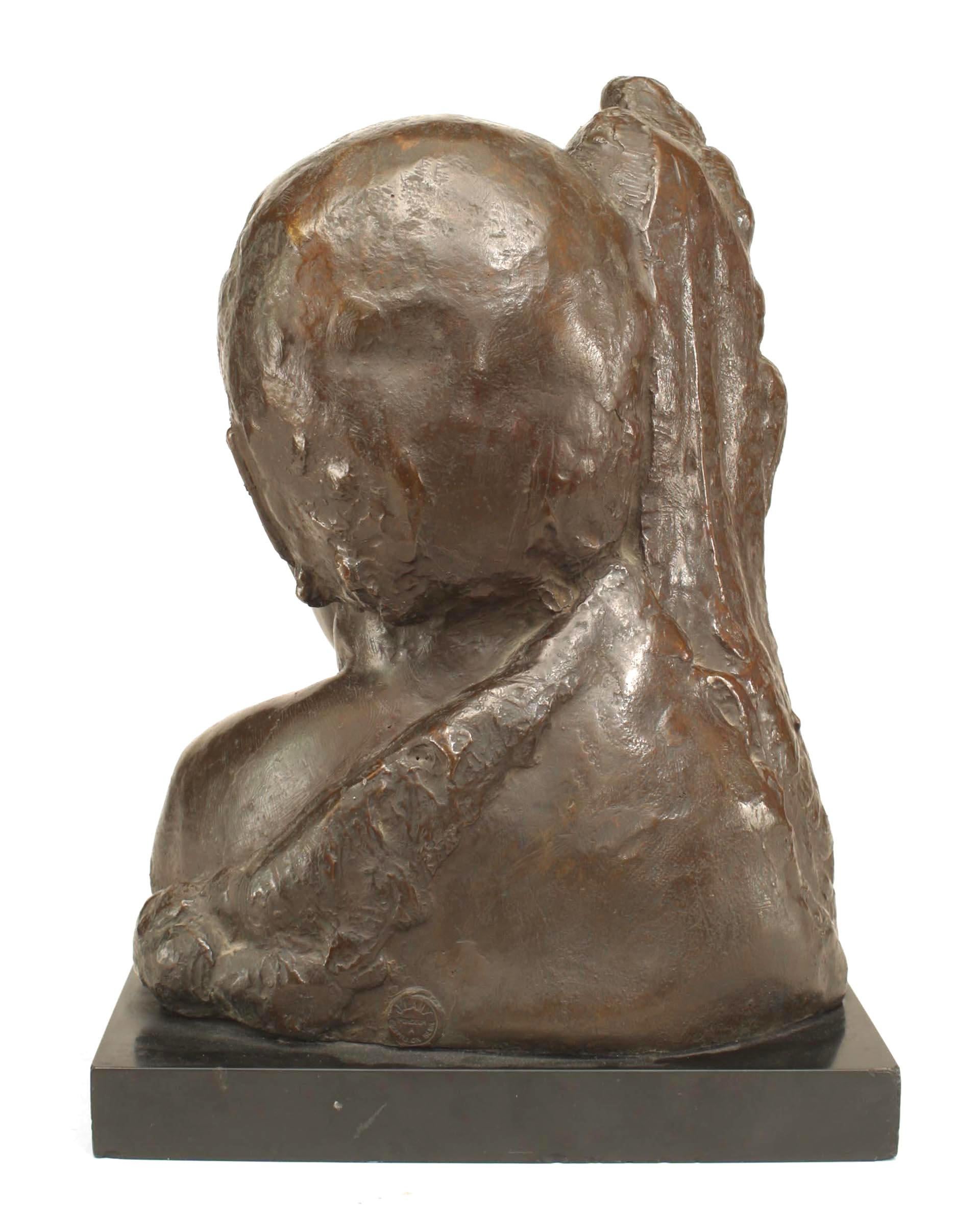 Art Deco Bronze Nymph Bust In Good Condition In New York, NY