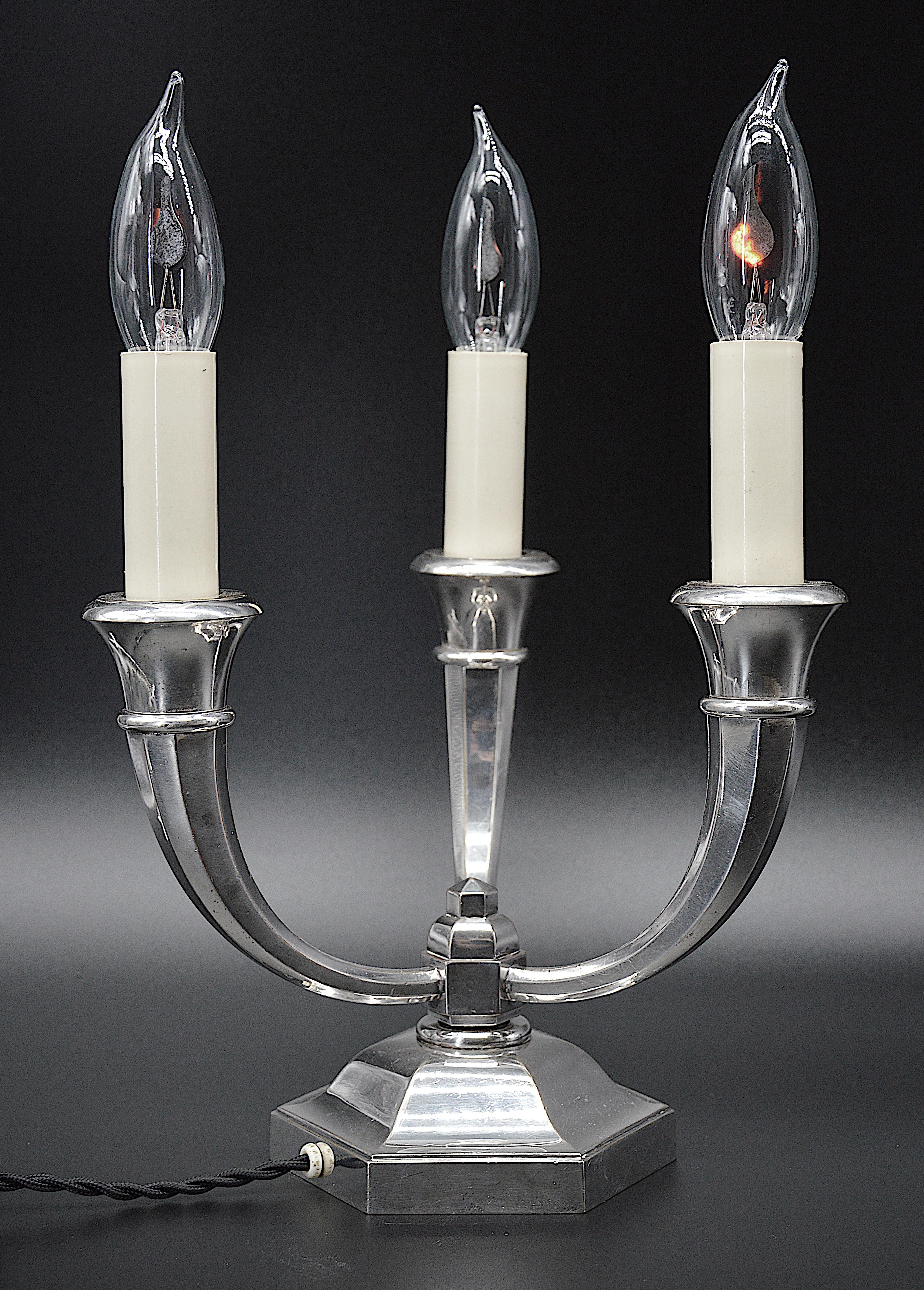Mid-20th Century French, Art Deco Bronze Candelabra, 1930 For Sale