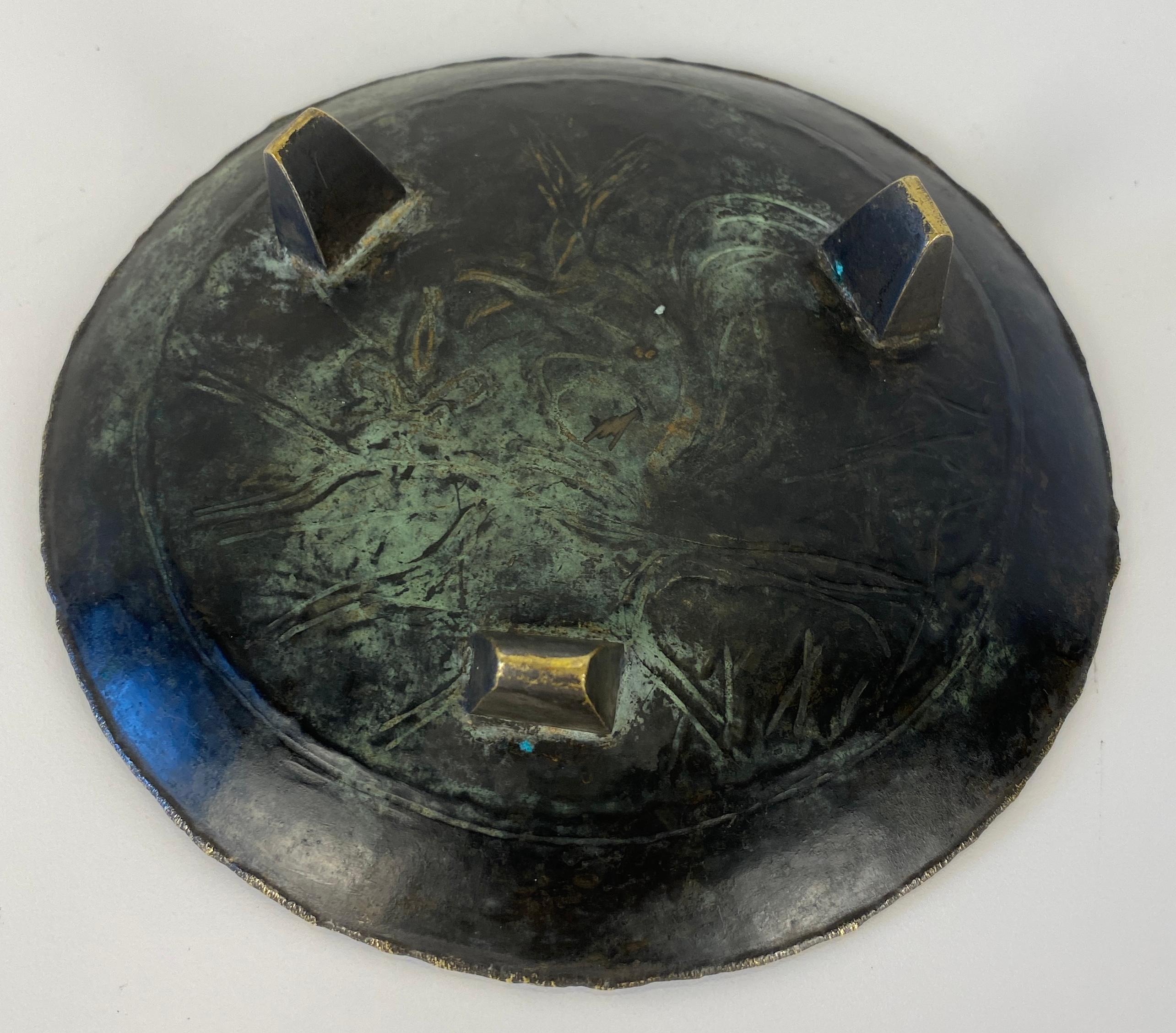 French Art Deco Bronze Catch All, Max Le Verrier Style Bronze Vide Poche Signed In Good Condition For Sale In Miami, FL
