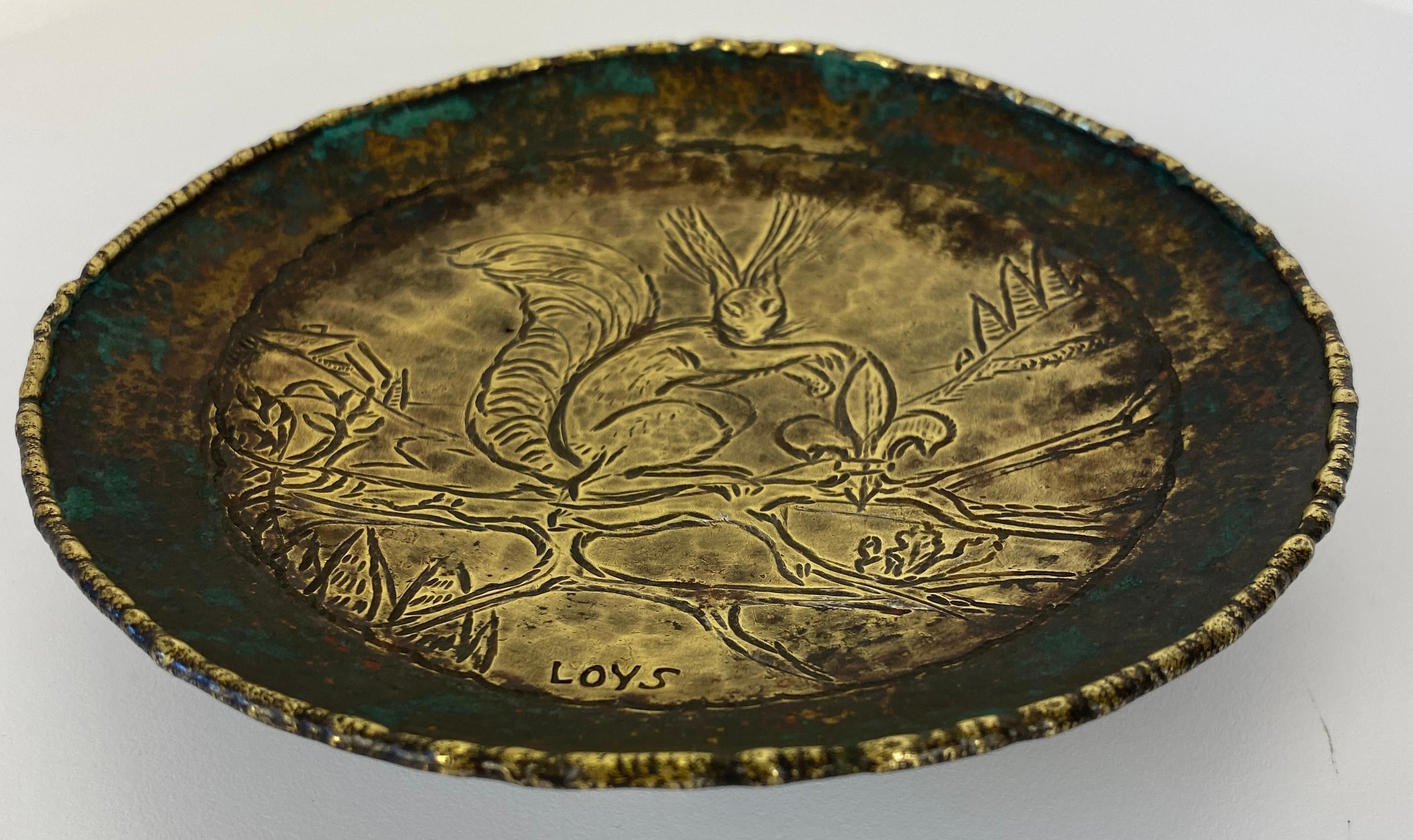 20th Century French Art Deco Bronze Catch All, Max Le Verrier Style Bronze Vide Poche Signed For Sale