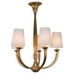 French Art Deco Bronze Chandelier