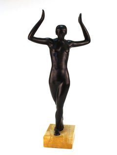 French Art Deco Bronze Dancer Sculpture