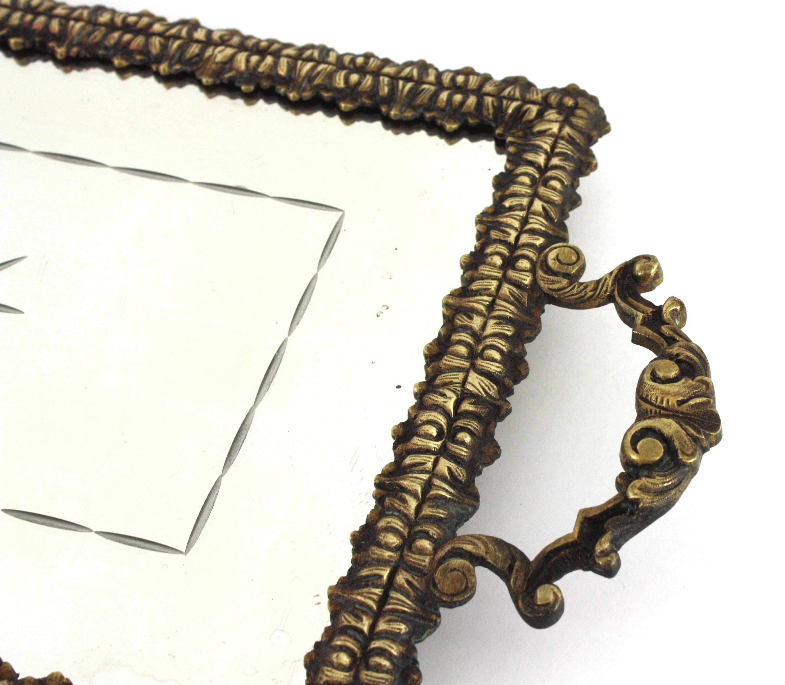 Plateau en bronze gravé Art Deco avec étoile de compas en vente 8