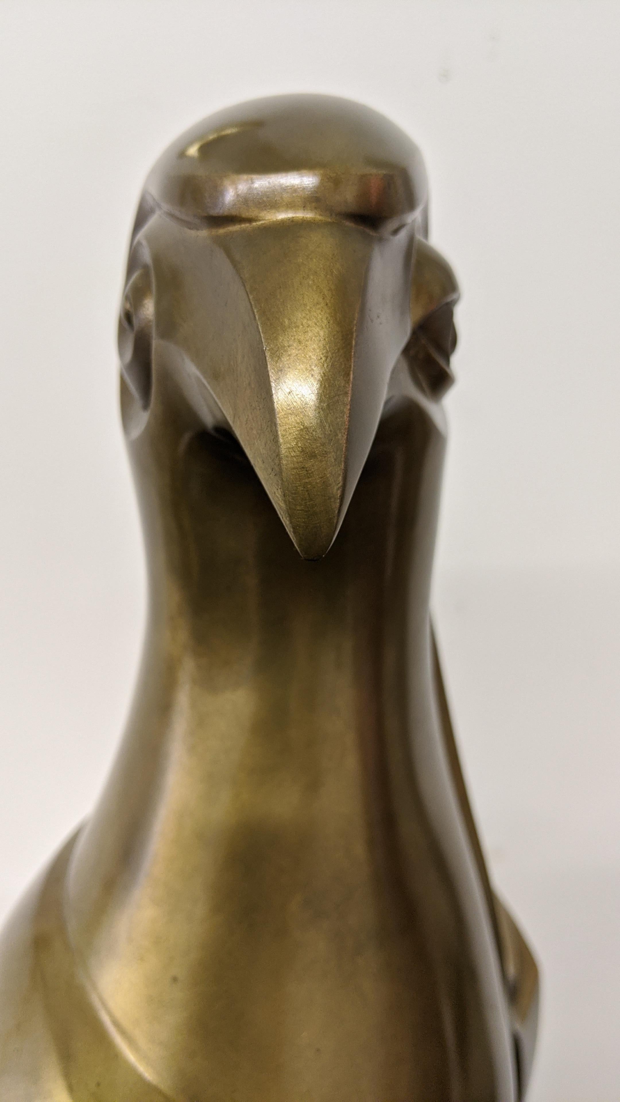 French Art Deco Bronze Falcon Sculpture For Sale 4
