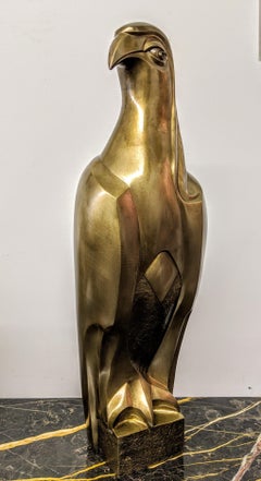 French Art Deco Bronze Falcon Sculpture