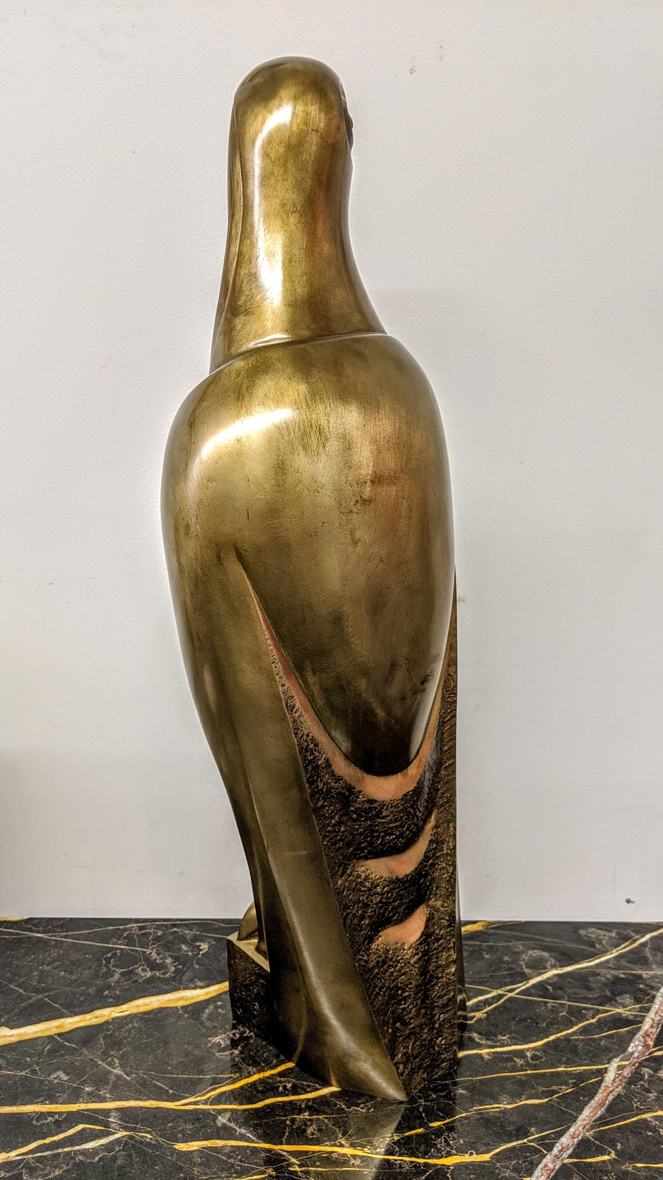 Französische Falcon-Skulptur aus Bronze im Art déco-Stil im Angebot 1