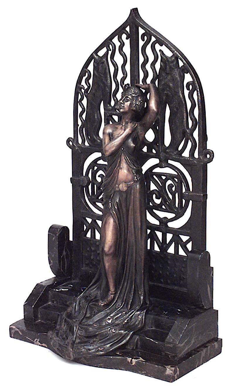 French Art Deco Bronze Dancing Lady For Sale