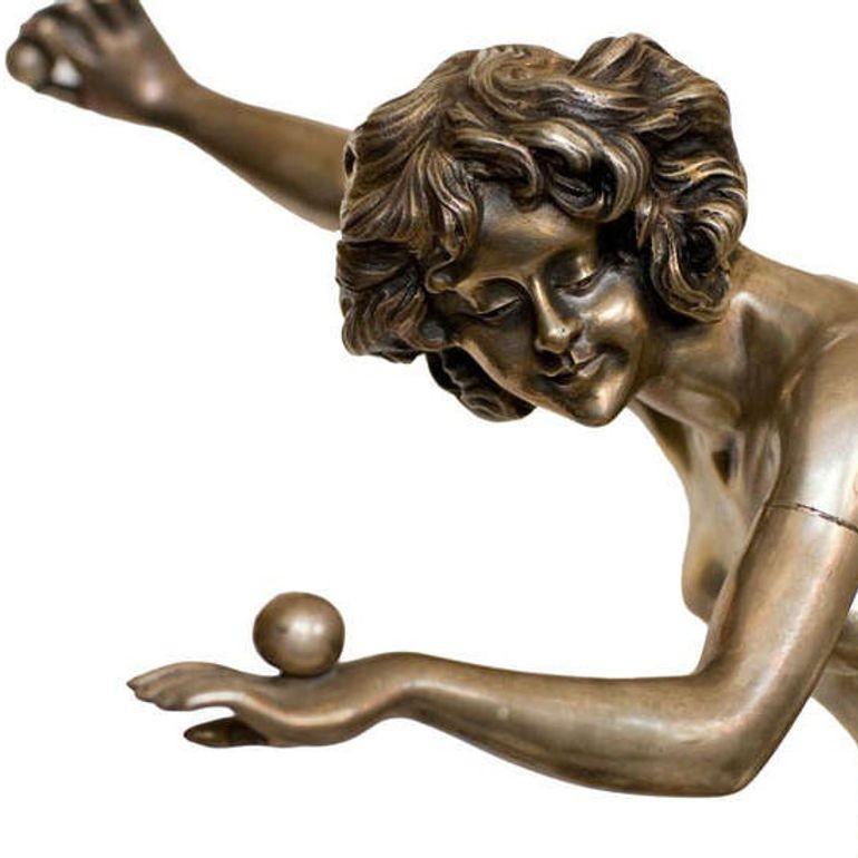 Figure en bronze Art Déco française The Juggler de CJR Colinet Excellent état - En vente à Van Nuys, CA