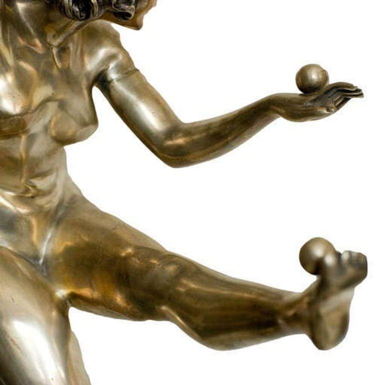 Französische Art-déco-Bronzefigur „Der Juggler“ aus dem Art déco-Stil von CJR Colinet im Angebot 2