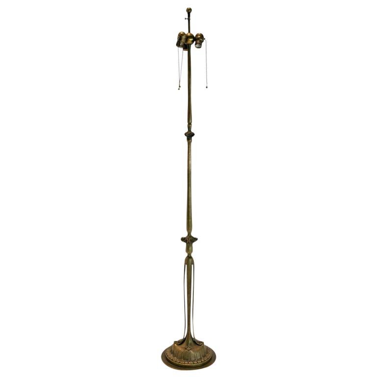French Art Deco Bronze Floor Lamp For Sale