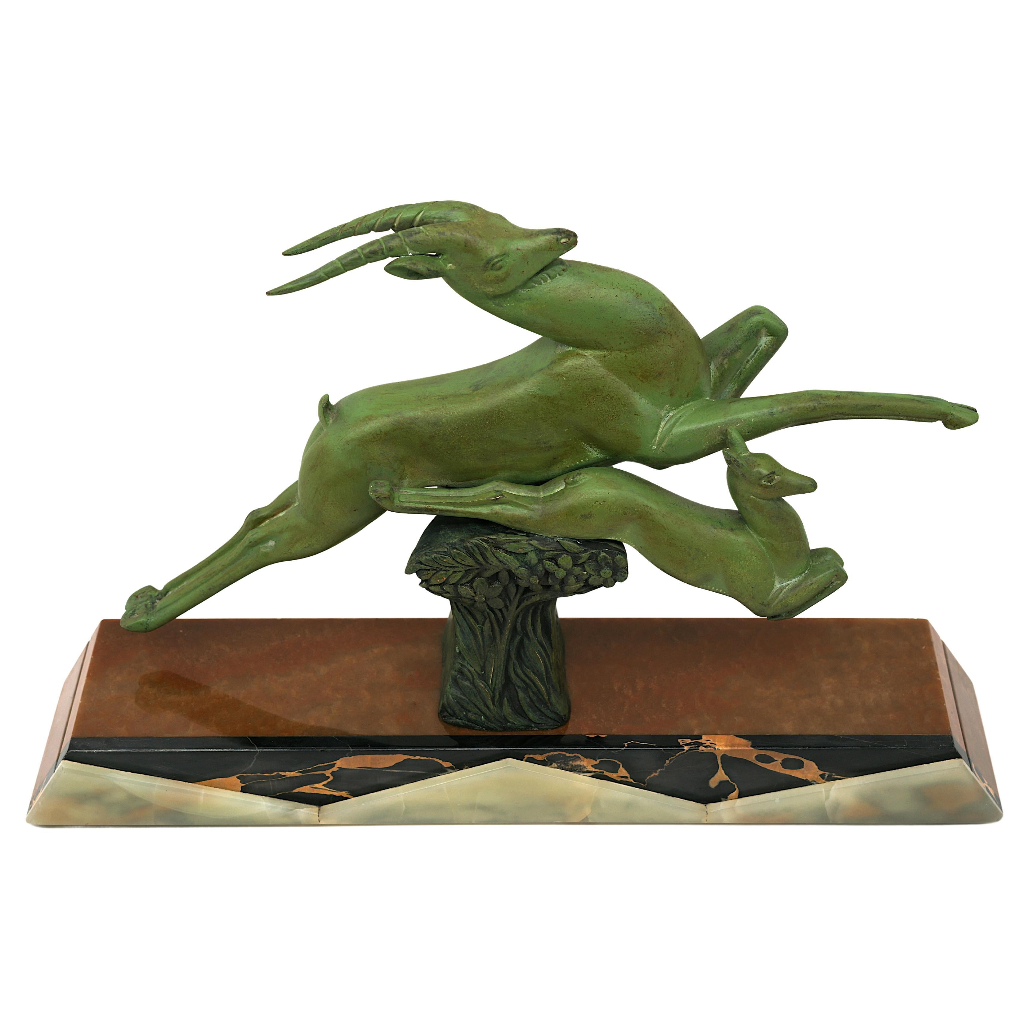 French Art Deco Bronze Gazelle Antelope Sculpture, ca.1925 7
