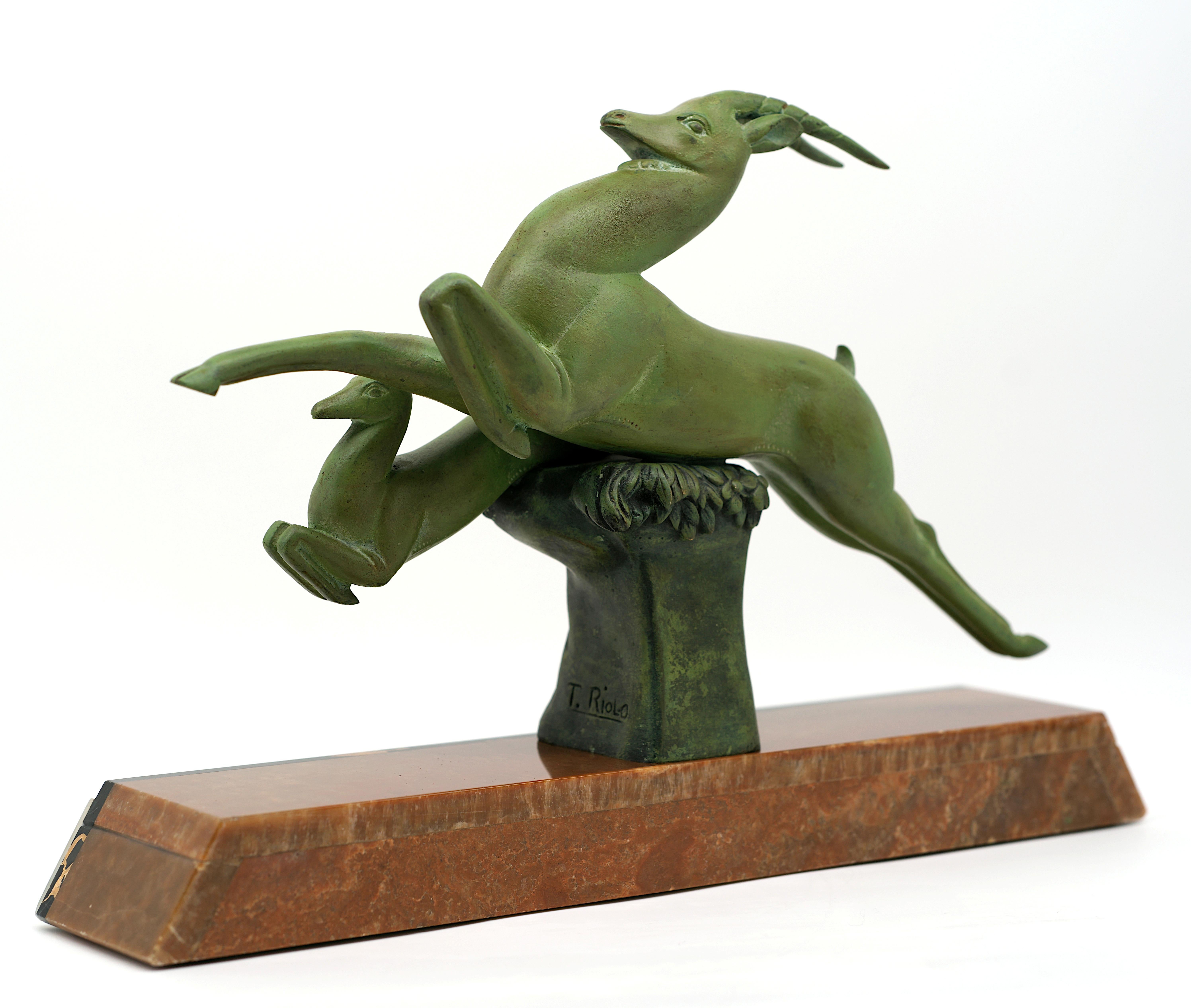 French Art Deco Bronze Gazelle Antelope Sculpture, ca.1925 5