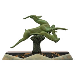 French Art Deco Bronze Gazelle Antelope Sculpture, ca.1925