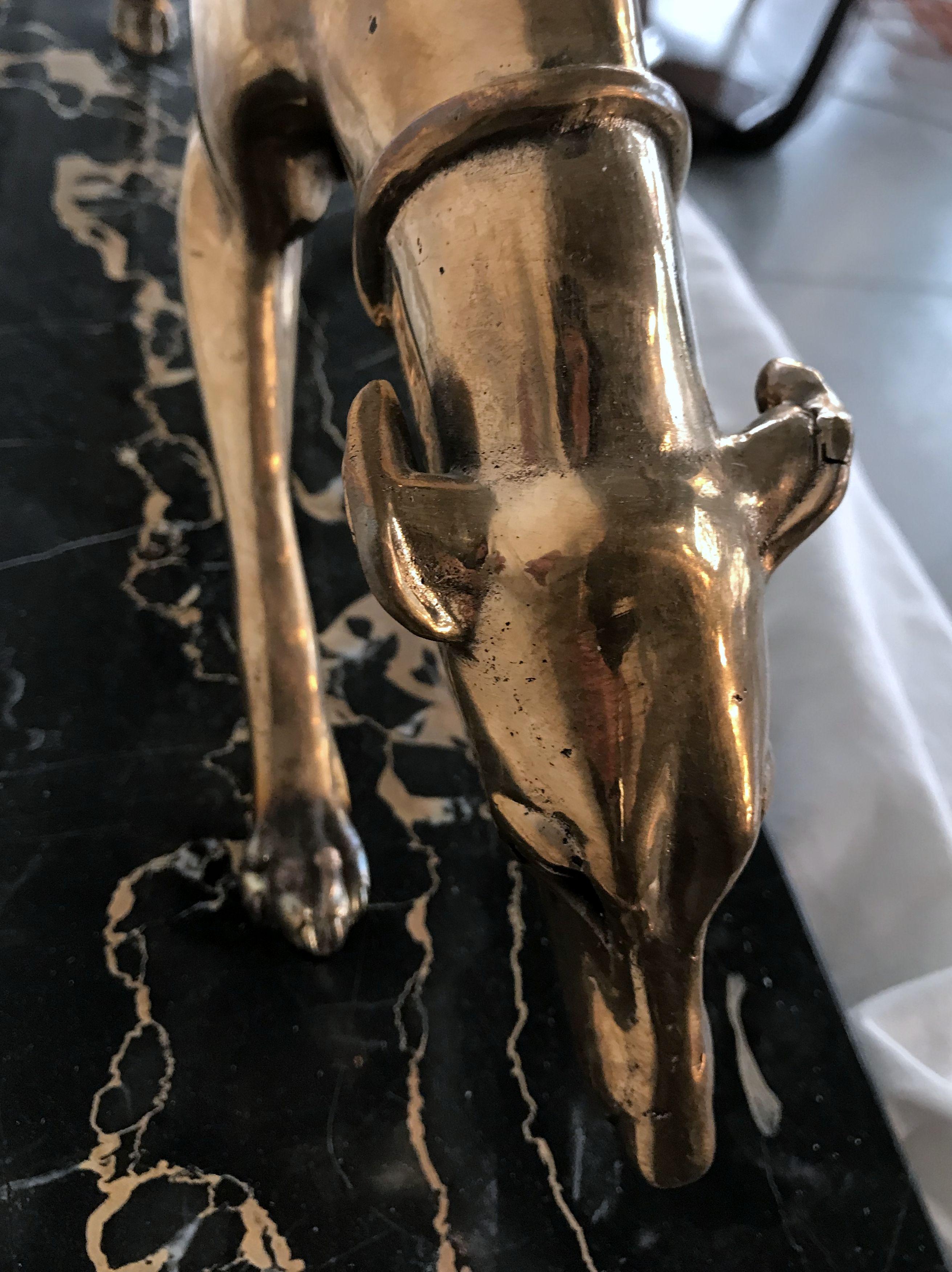 French Art Deco Bronze Greyhound Sculpture, 1930 For Sale 2