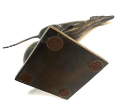 French Art Deco Bronze Greyhound Sculpture