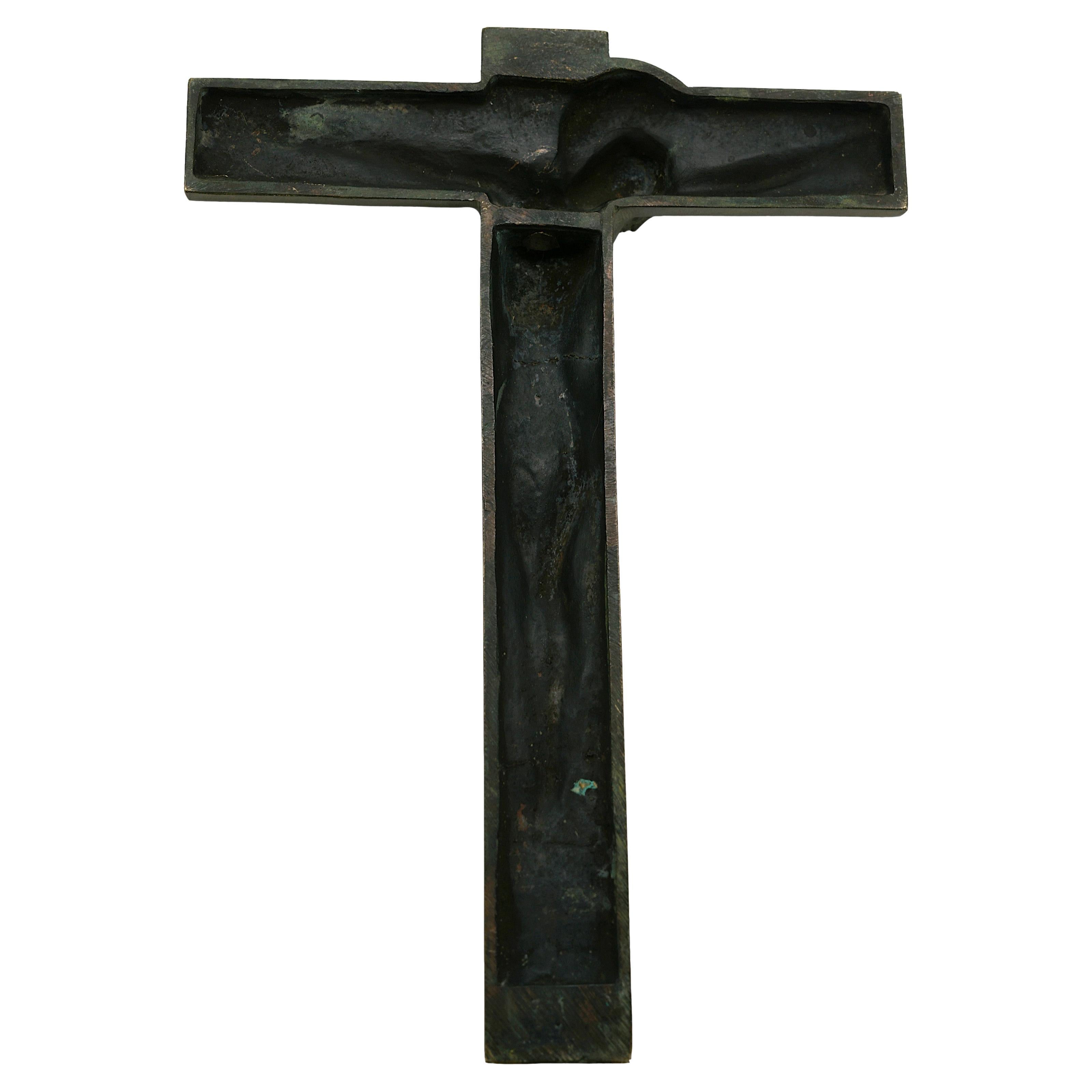 Französisches Art-Déco-Bronzekruzifix, 1930 im Angebot 5