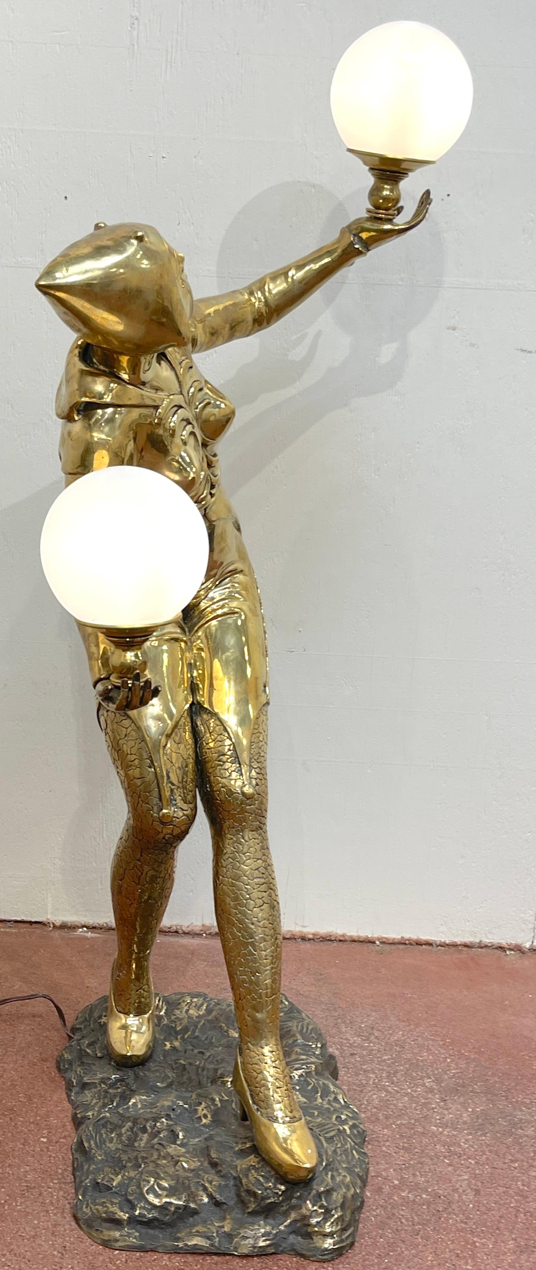Französische Art-déco-Skulptur aus Bronze, Moulin Rouge/Flapper, Balancing Lighted Balls, Skulptur, Französisch im Angebot 7