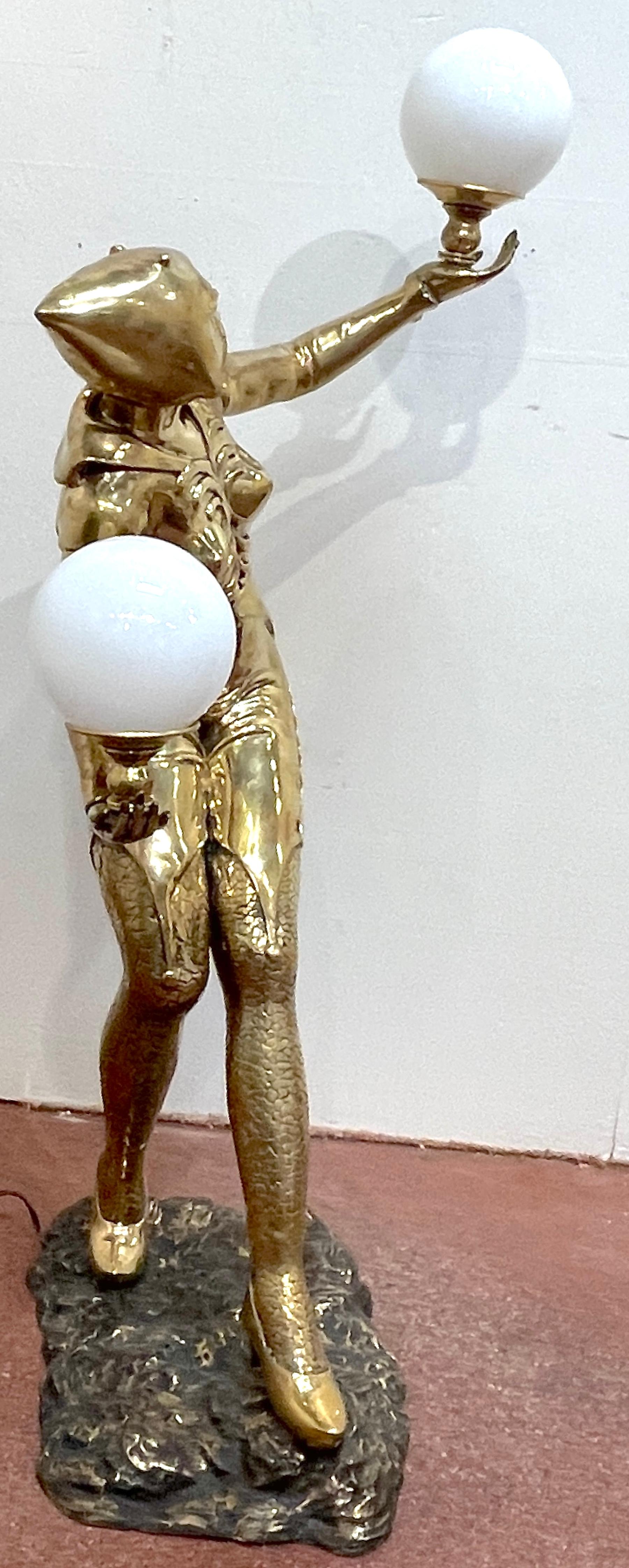 Französische Art-déco-Skulptur aus Bronze, Moulin Rouge/Flapper, Balancing Lighted Balls, Skulptur, Französisch (Art déco) im Angebot