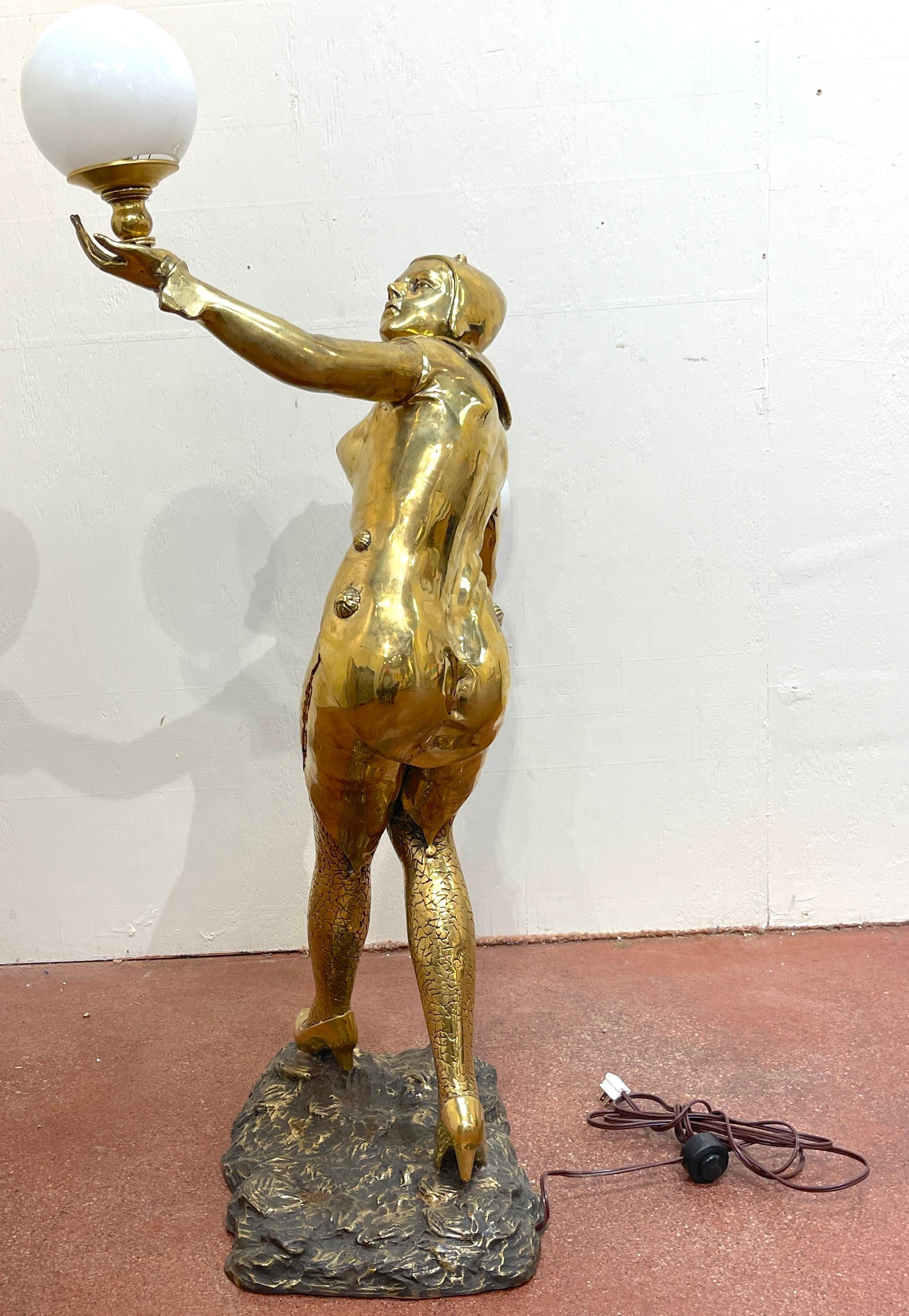 Französische Art-déco-Skulptur aus Bronze, Moulin Rouge/Flapper, Balancing Lighted Balls, Skulptur, Französisch im Angebot 1