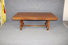 French Art Deco Bronze Mounted Dining Table Attributed to Jules Leleu