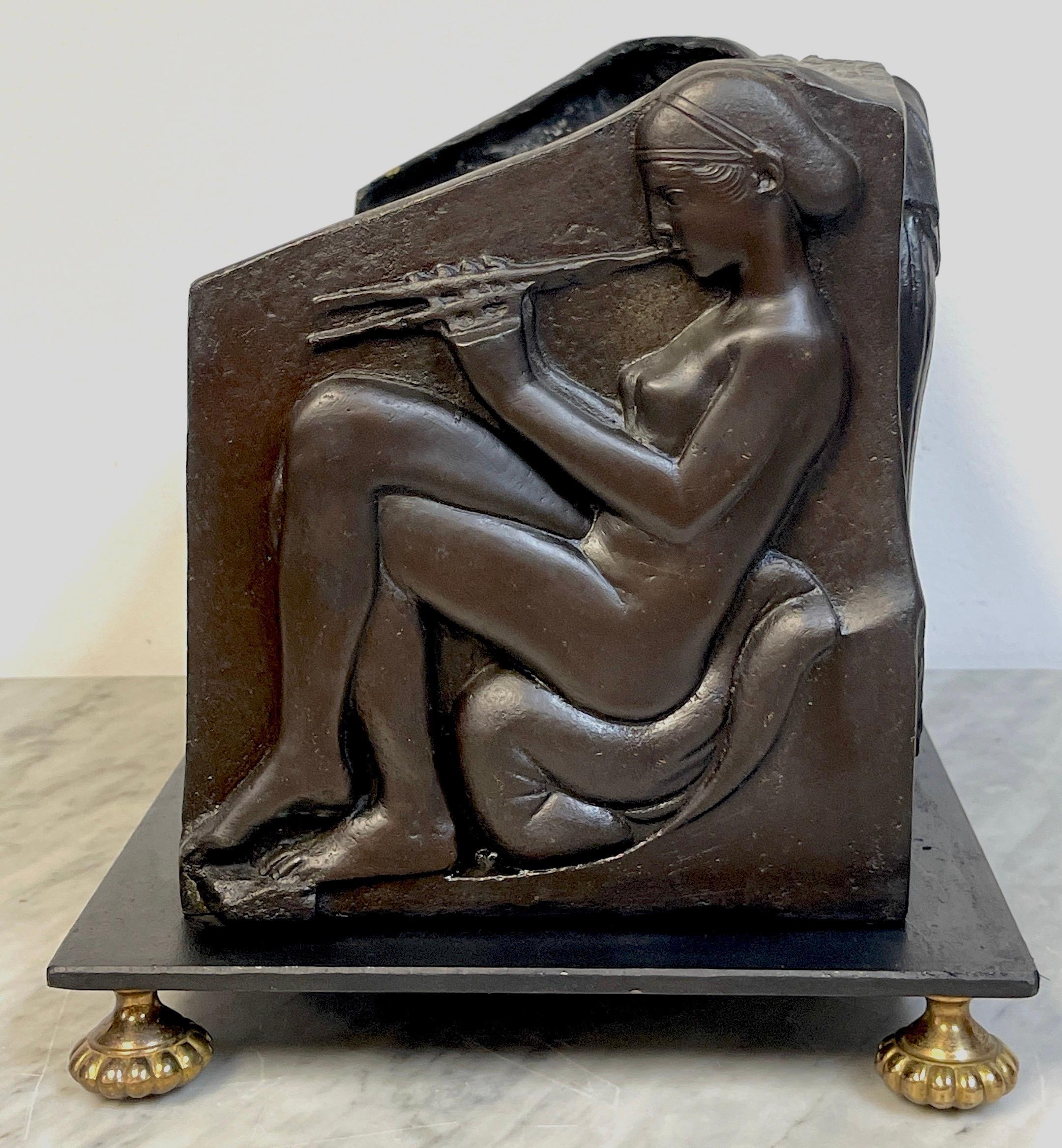 Cast French Art Deco Bronze Neo-Greek Jardiniere/ Planter For Sale