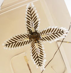 French Art Deco Bronze Palm Frond Pendant