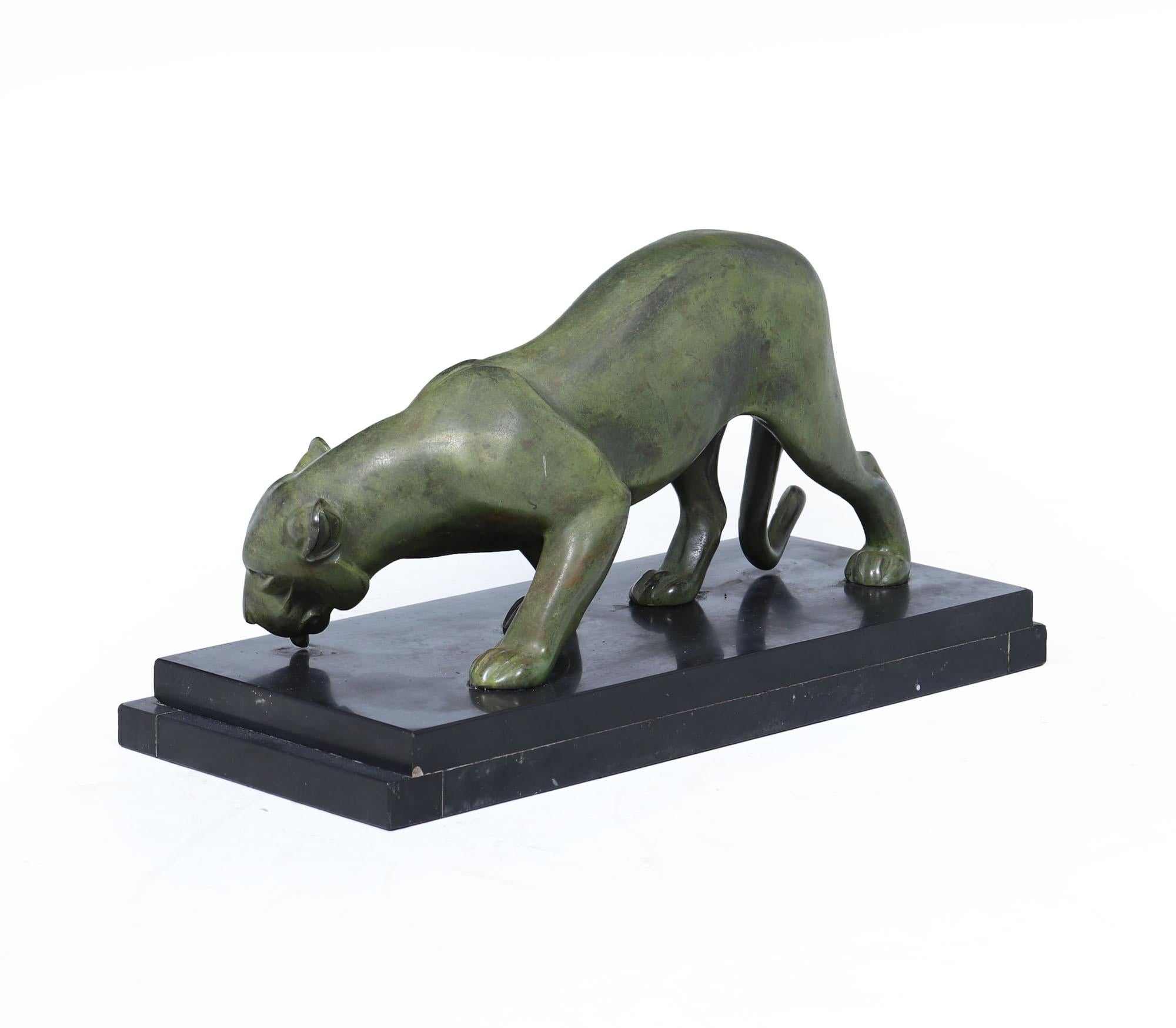 French Art Deco Bronze Panther by Irénée Rochard, c.1920s in vendita 1