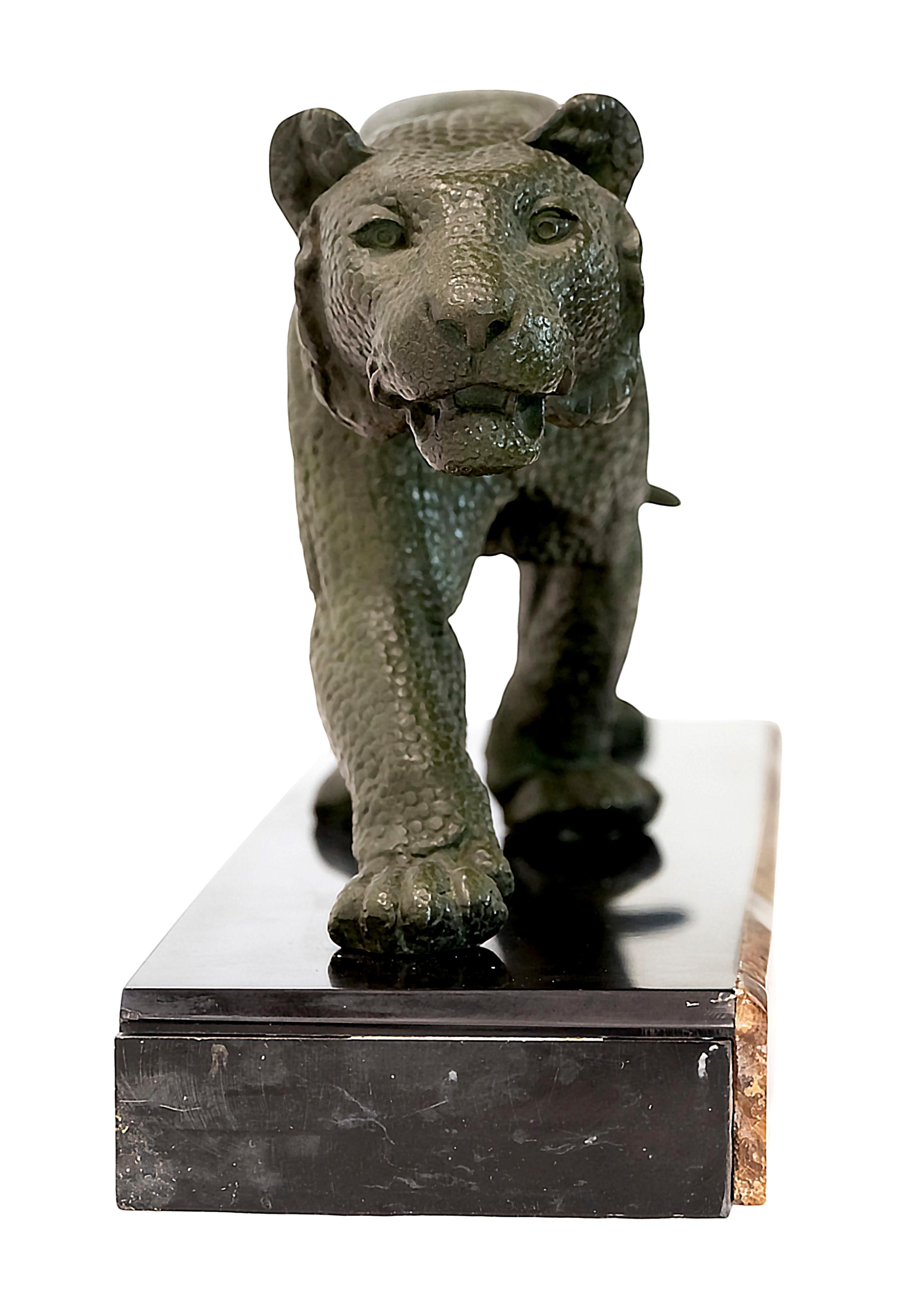 Französische Panther-Skulptur aus Bronze im Art déco-Stil von Rulas im Angebot 1