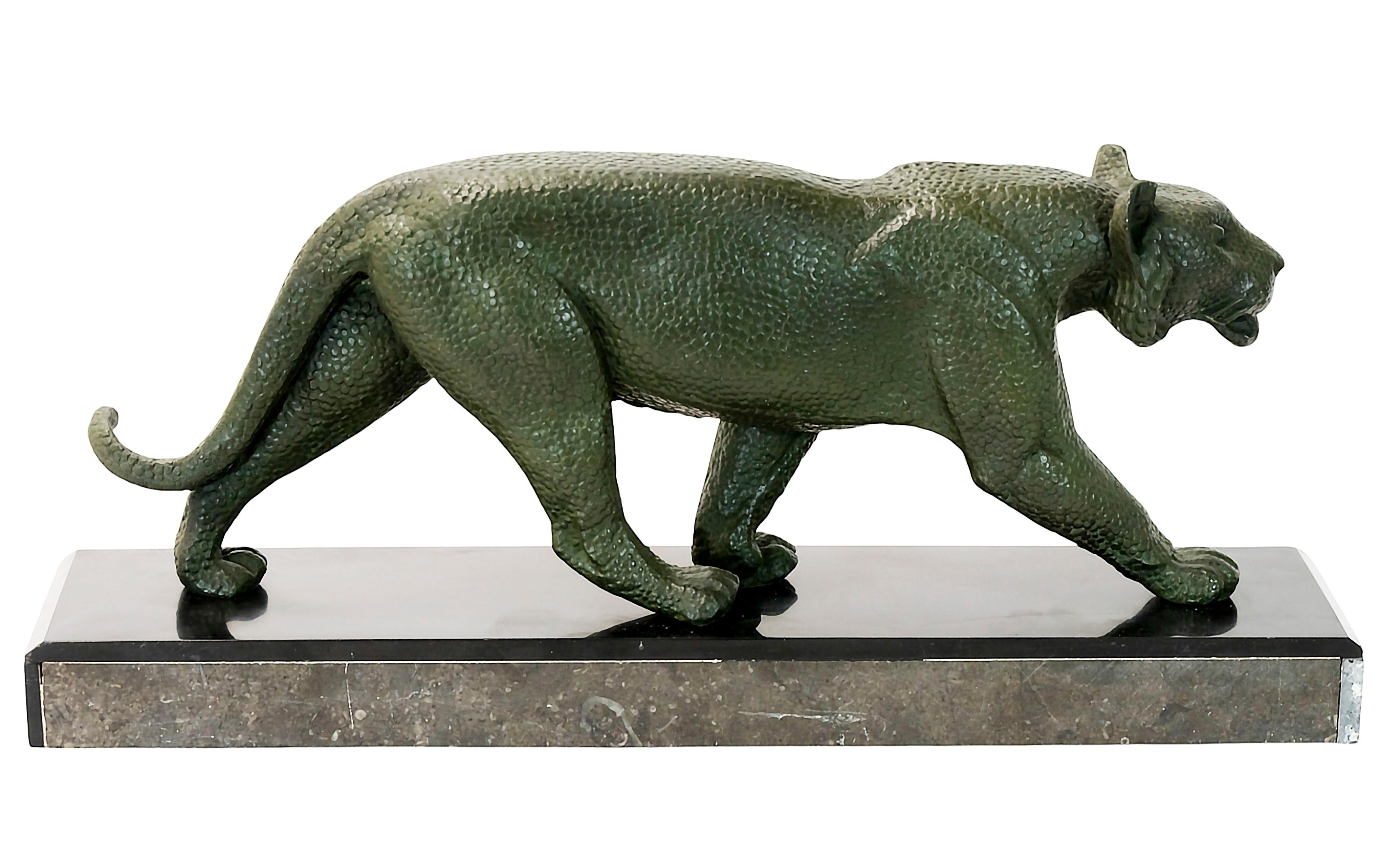 Französische Panther-Skulptur aus Bronze im Art déco-Stil von Rulas im Angebot 2